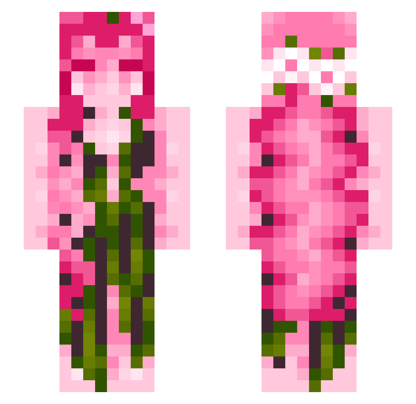 nxzeny Minecraft skin, front and back view