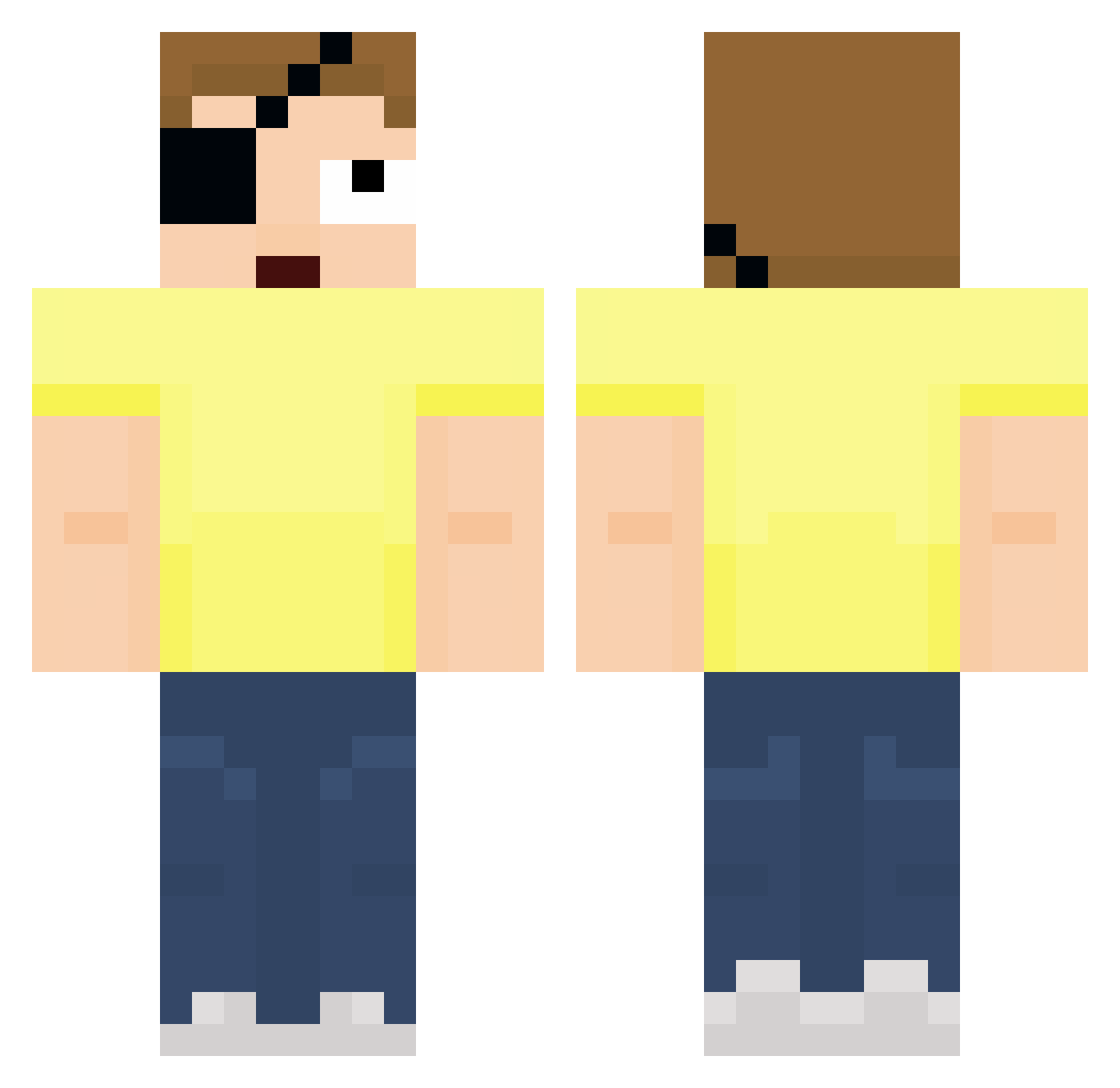 ramipolor Minecraft skin, front and back view