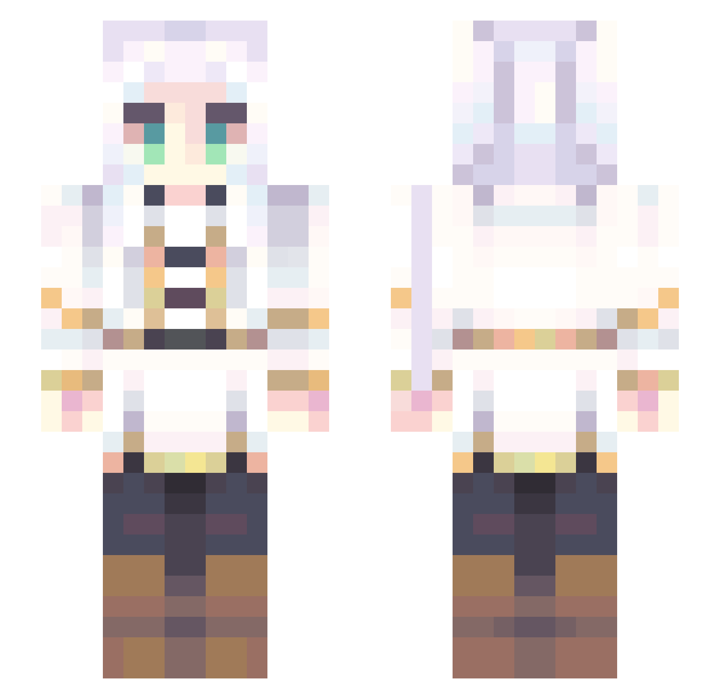 Q_Fiona Minecraft skin, front and back view