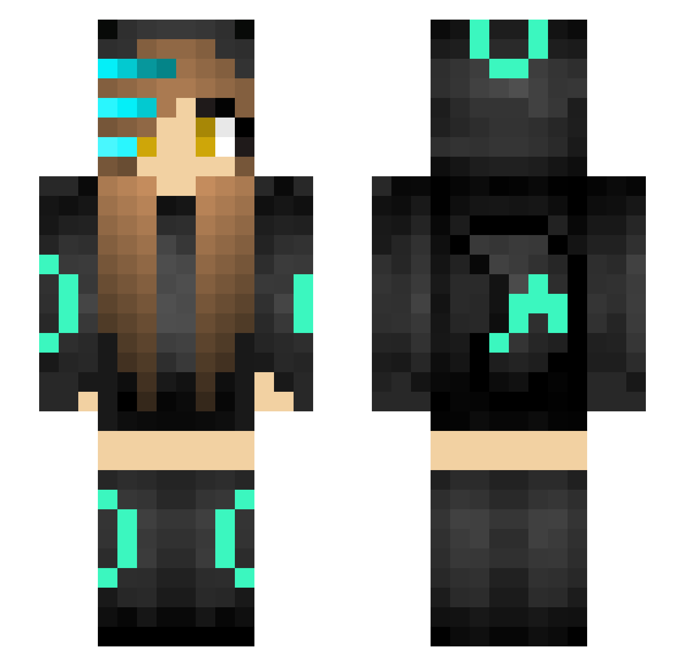 TinaCris Minecraft skin, front and back view