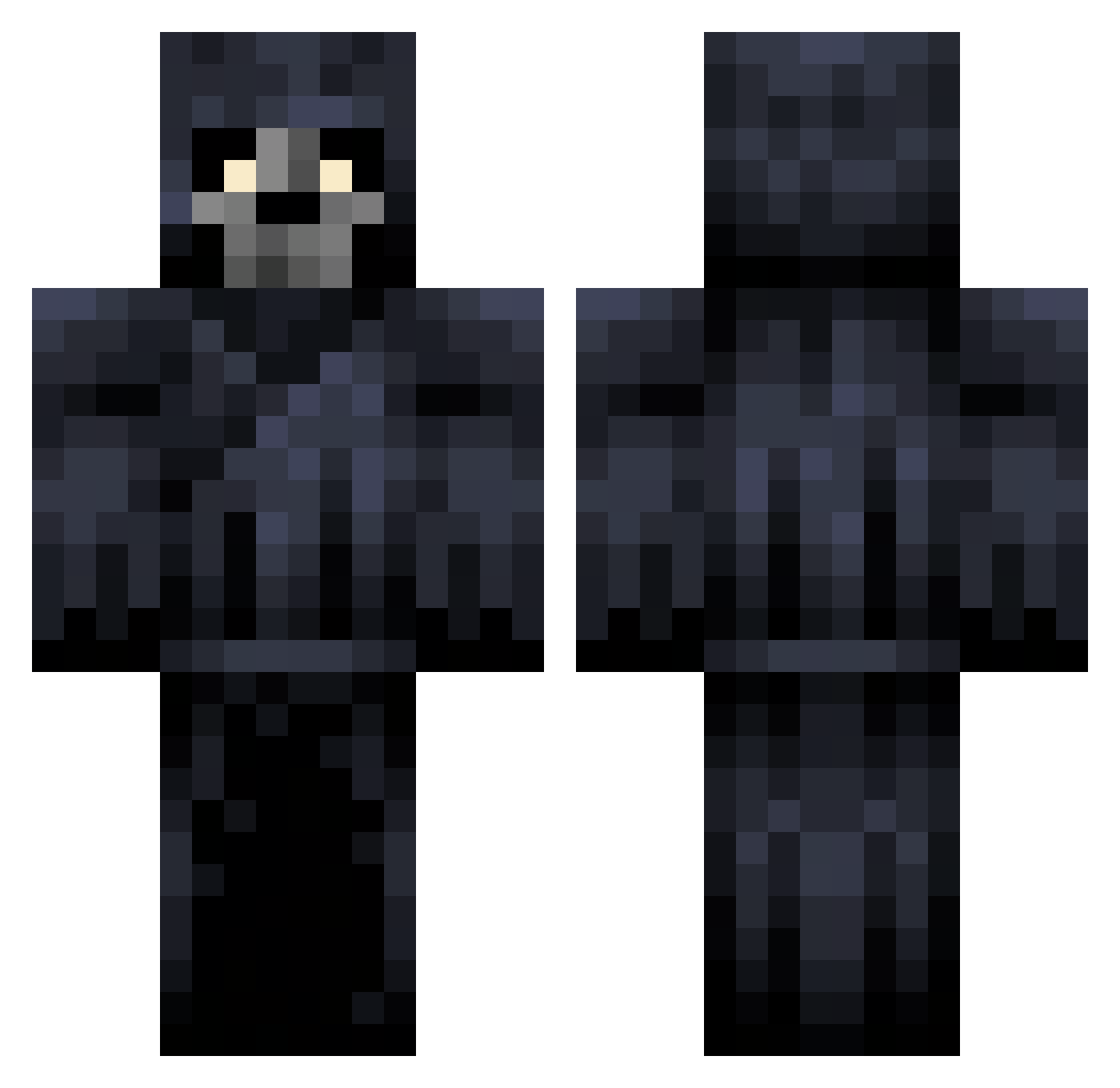 ThunderBreath Minecraft skin, front and back view
