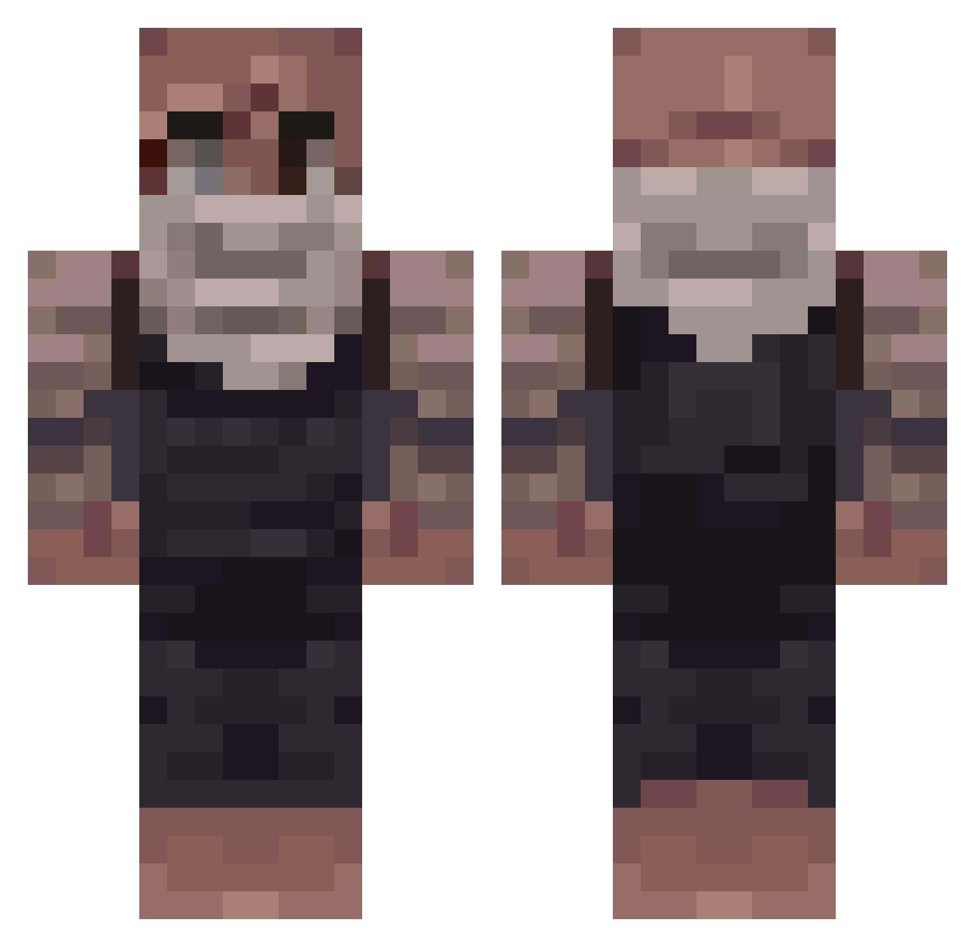 LeTnIk Minecraft skin, front and back view