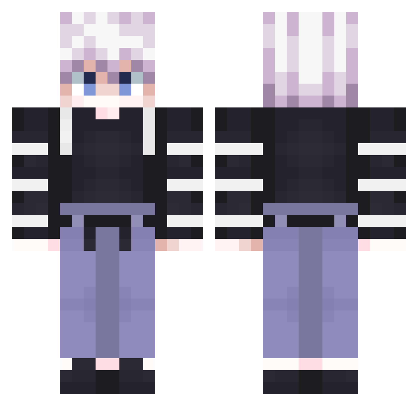 SecondaryKilla Minecraft skin, front and back view