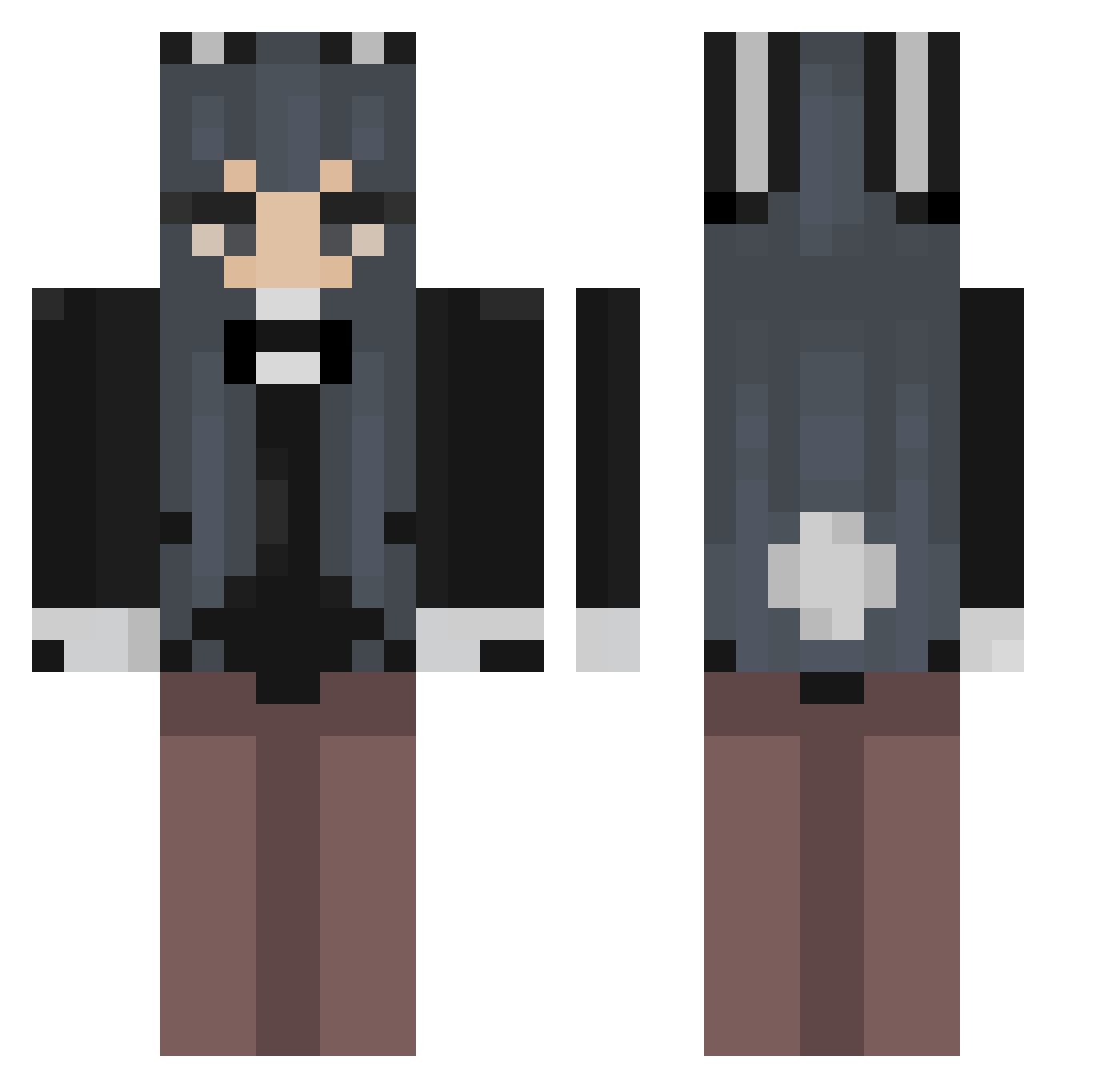 yxau Minecraft skin, front and back view