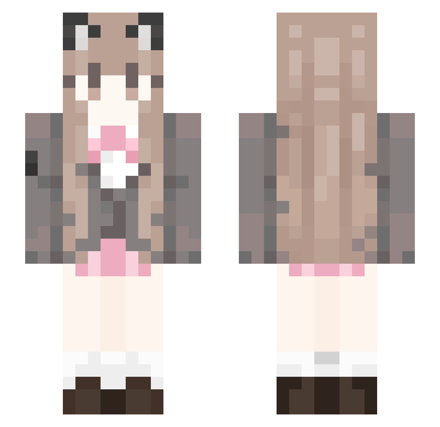 Yaraxin Minecraft skin, front and back view