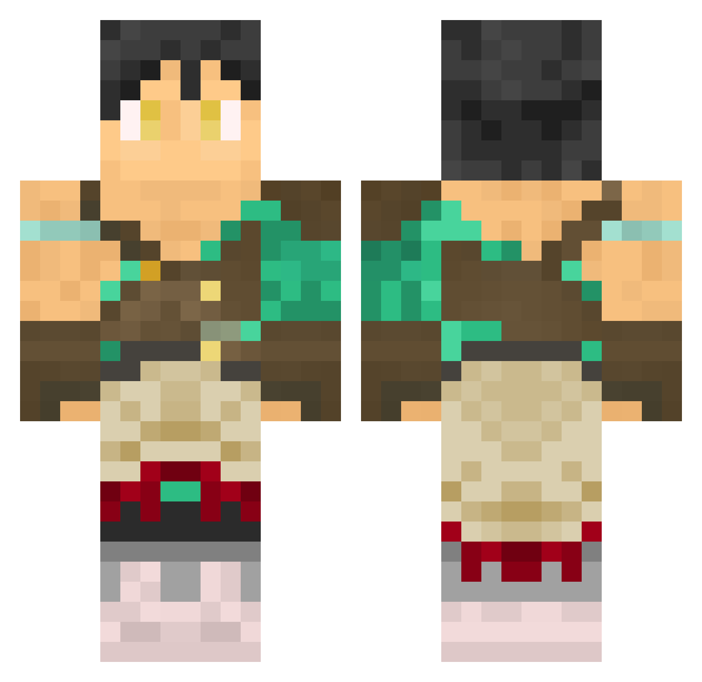 Leno_x Minecraft skin, front and back view