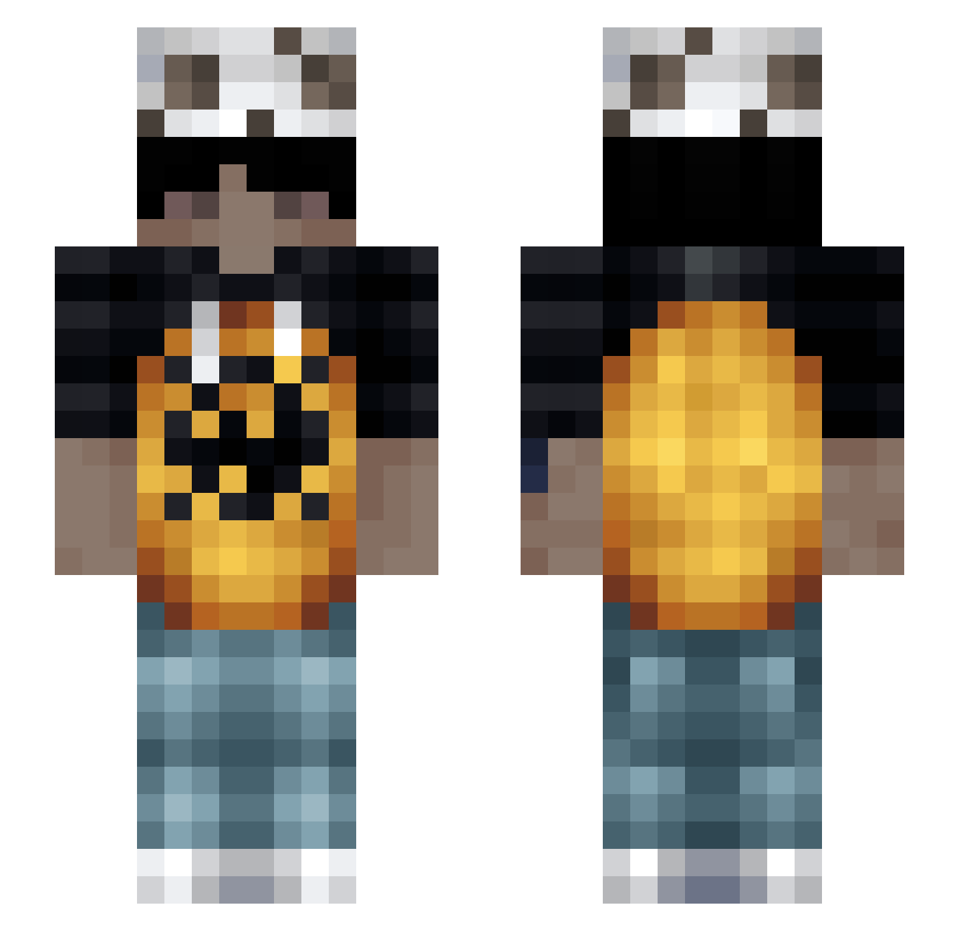 EthnicConfusion Minecraft skin, front and back view