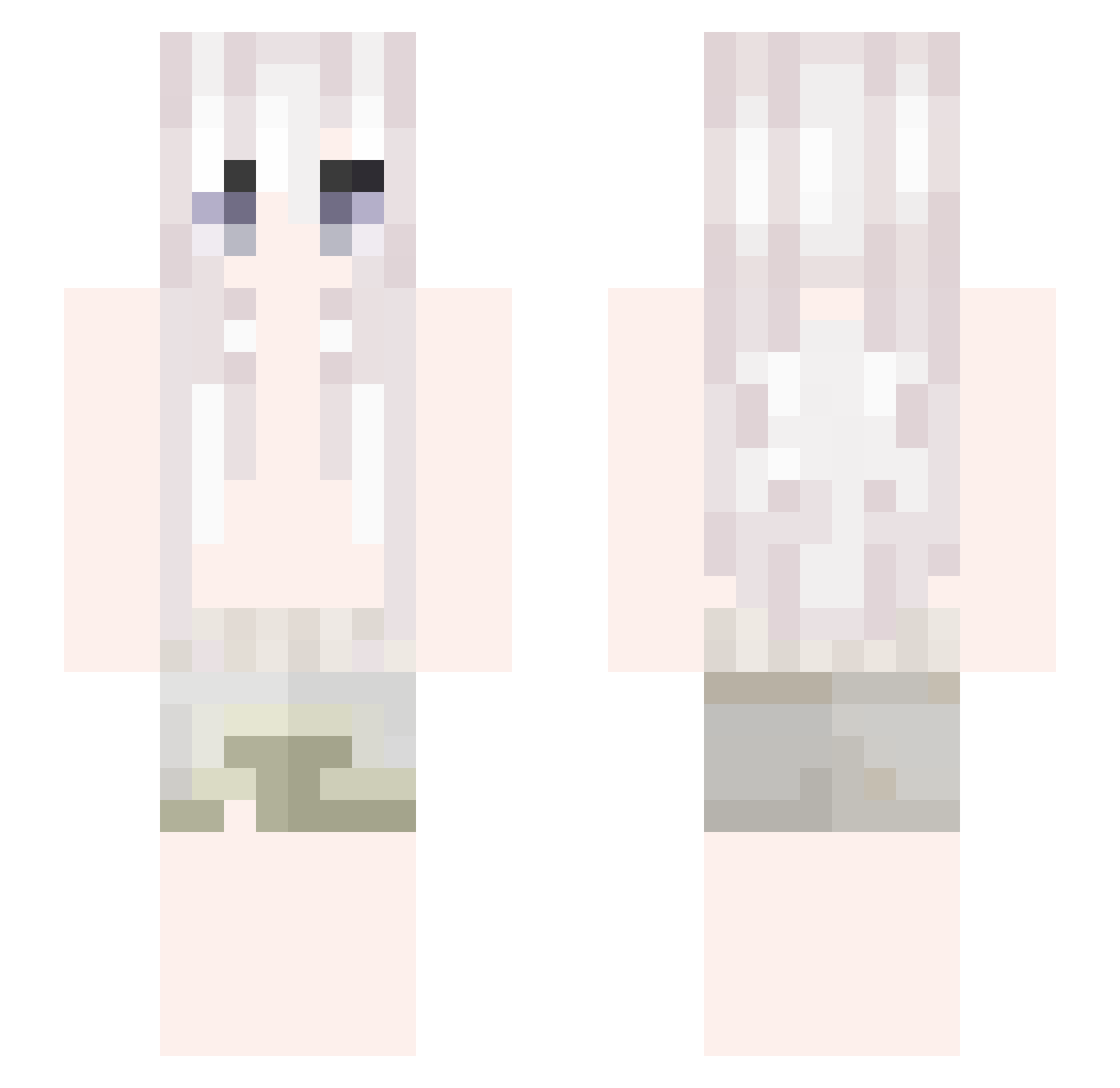 YamiSux Minecraft skin, front and back view