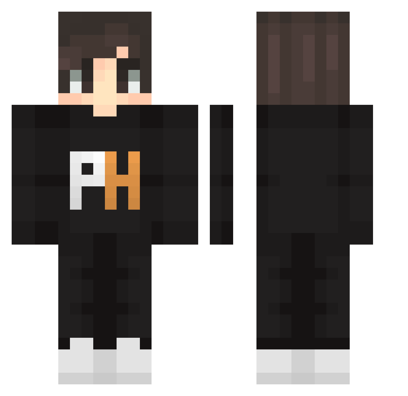 Snickz_ Minecraft skin, front and back view