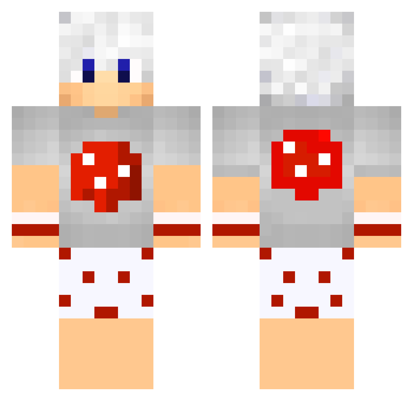 Deubom Minecraft skin, front and back view