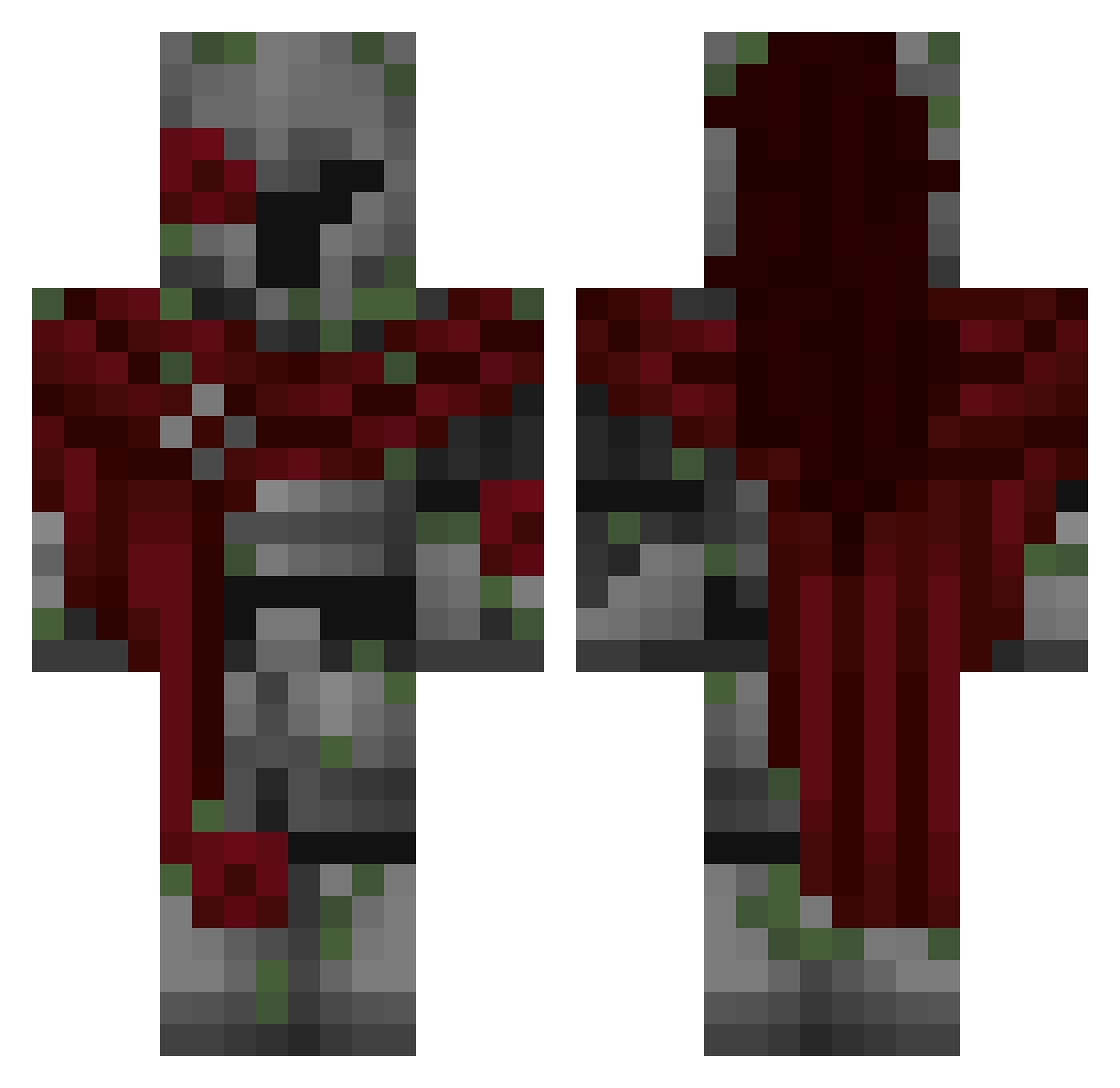 zRckstr Minecraft skin, front and back view