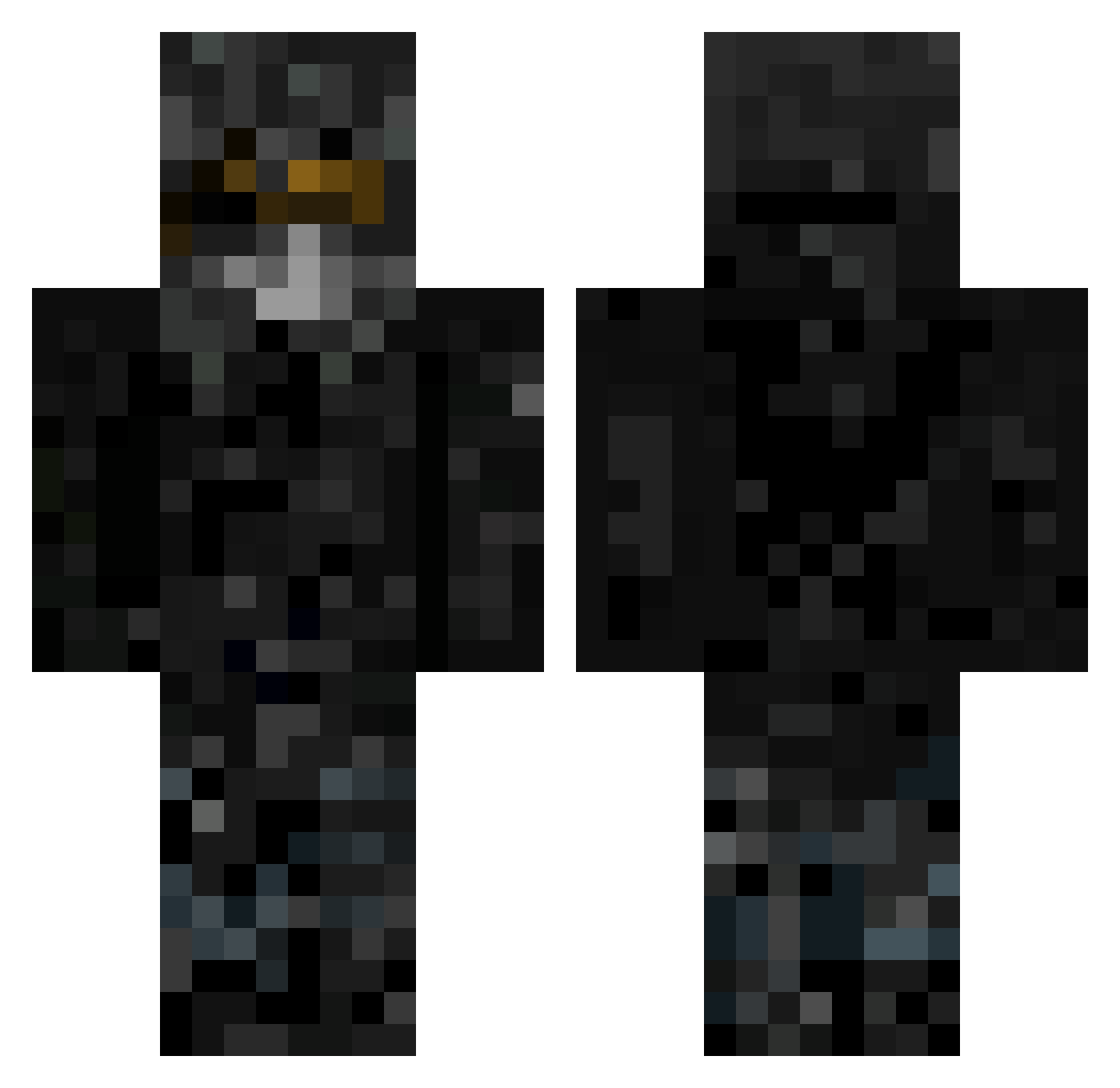 vex3ym Minecraft skin, front and back view