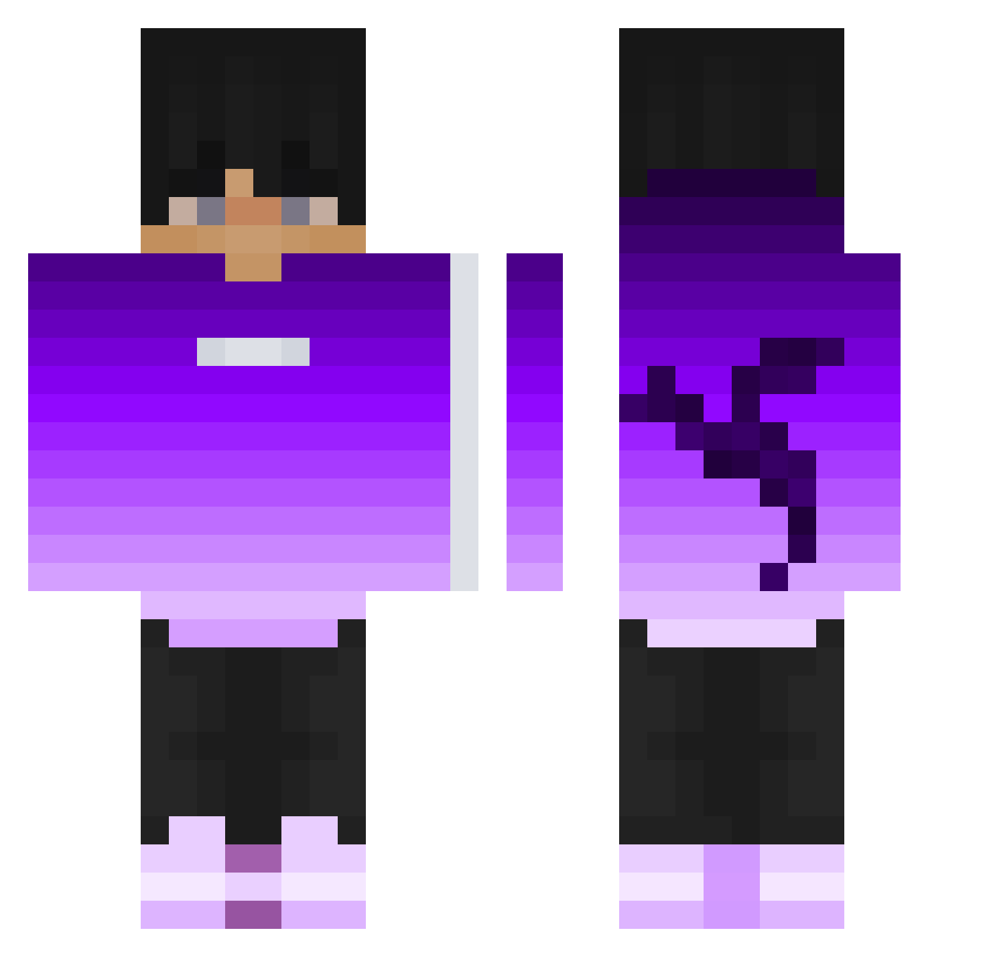 CAR345 Minecraft skin, front and back view