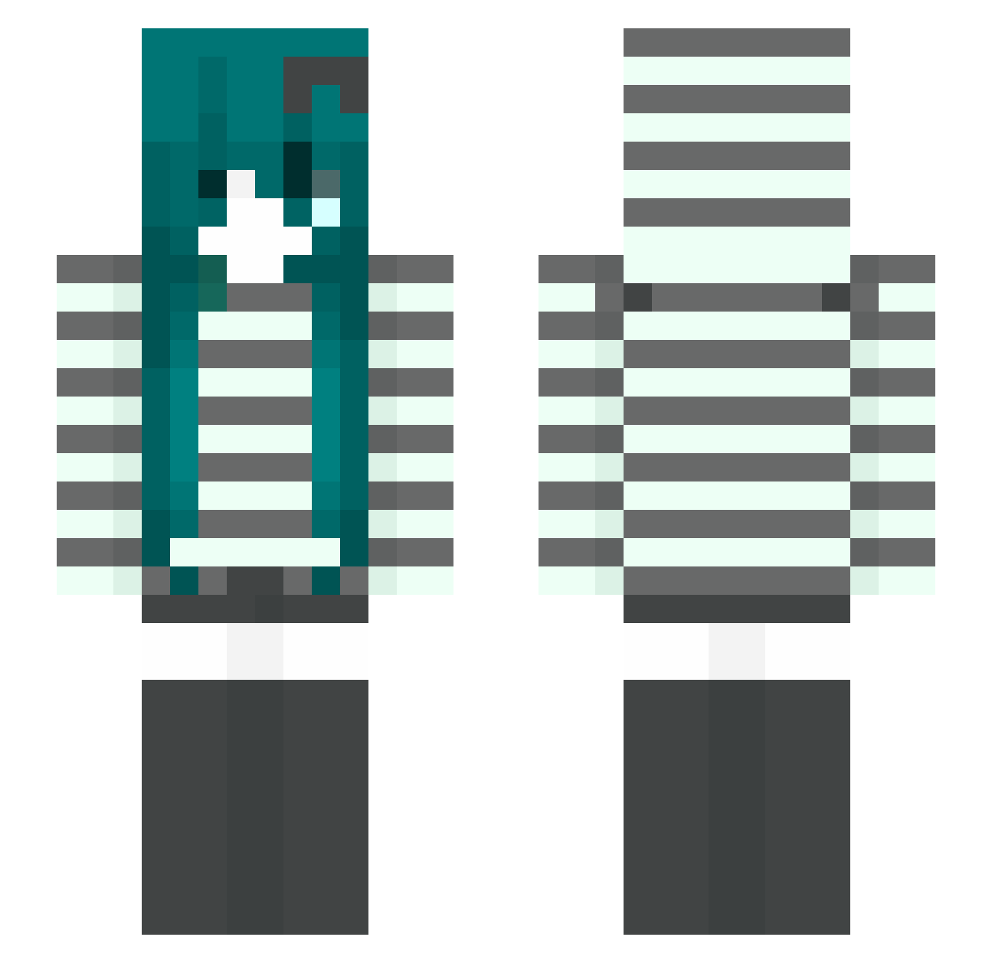 oumacentric Minecraft skin, front and back view