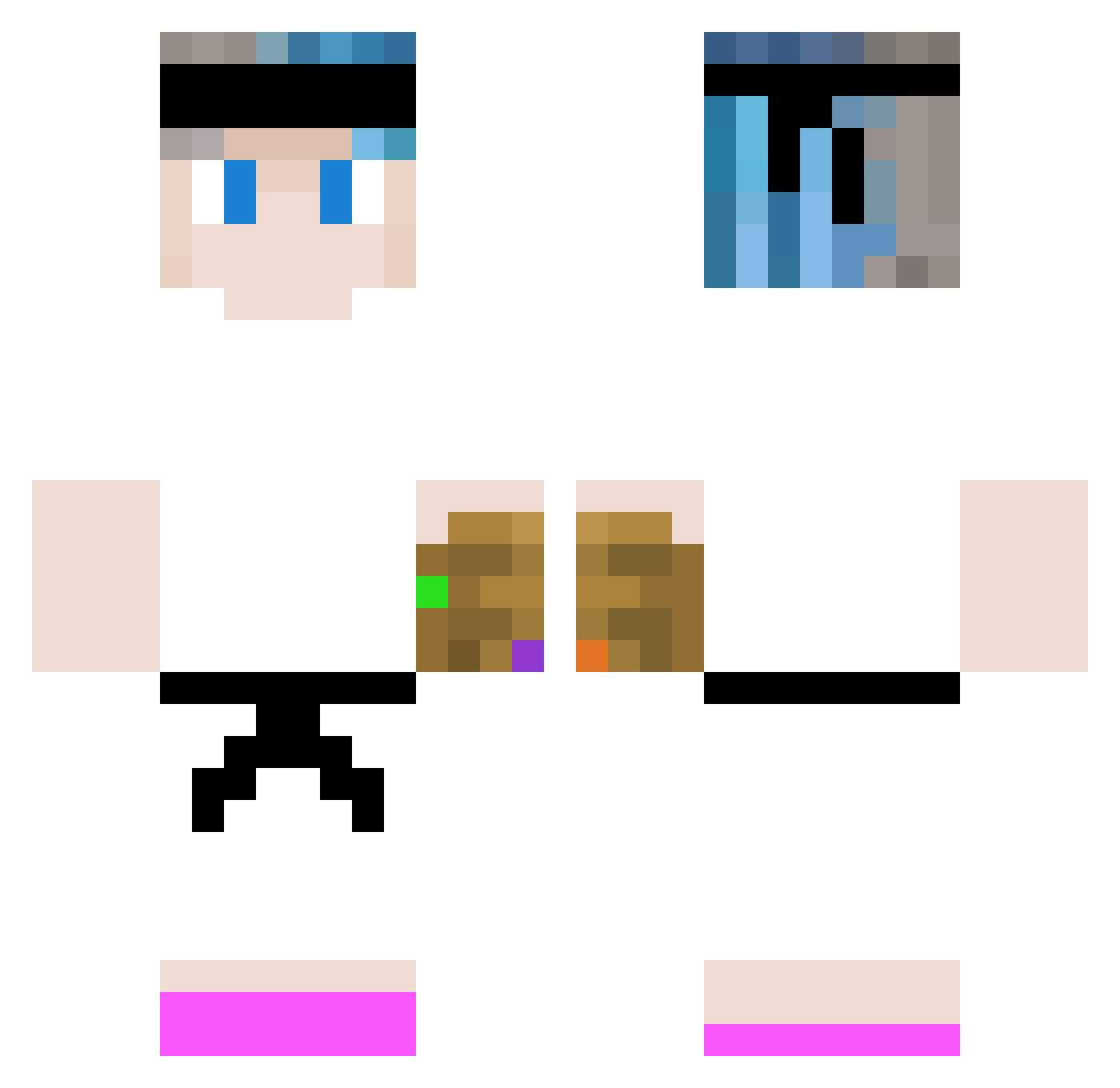 HDZ_VN Minecraft skin, front and back view