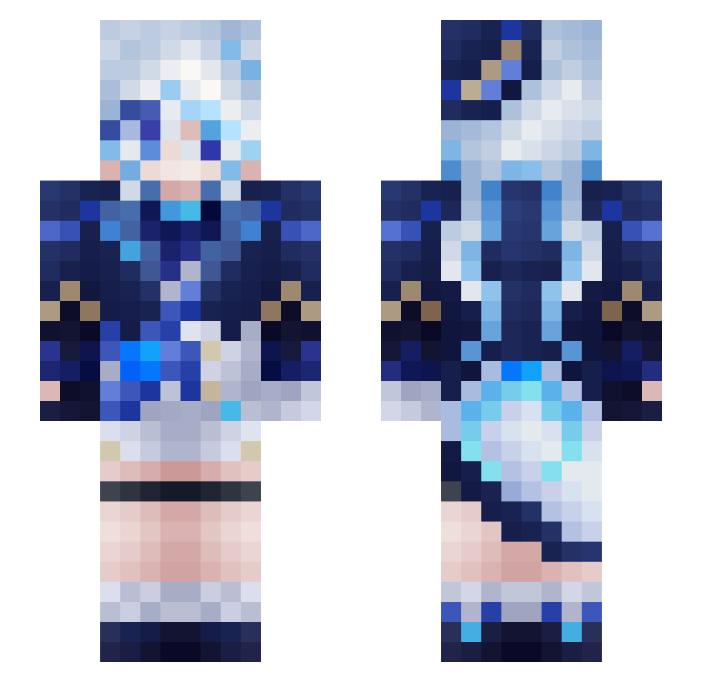 Kiamei_ Minecraft skin, front and back view