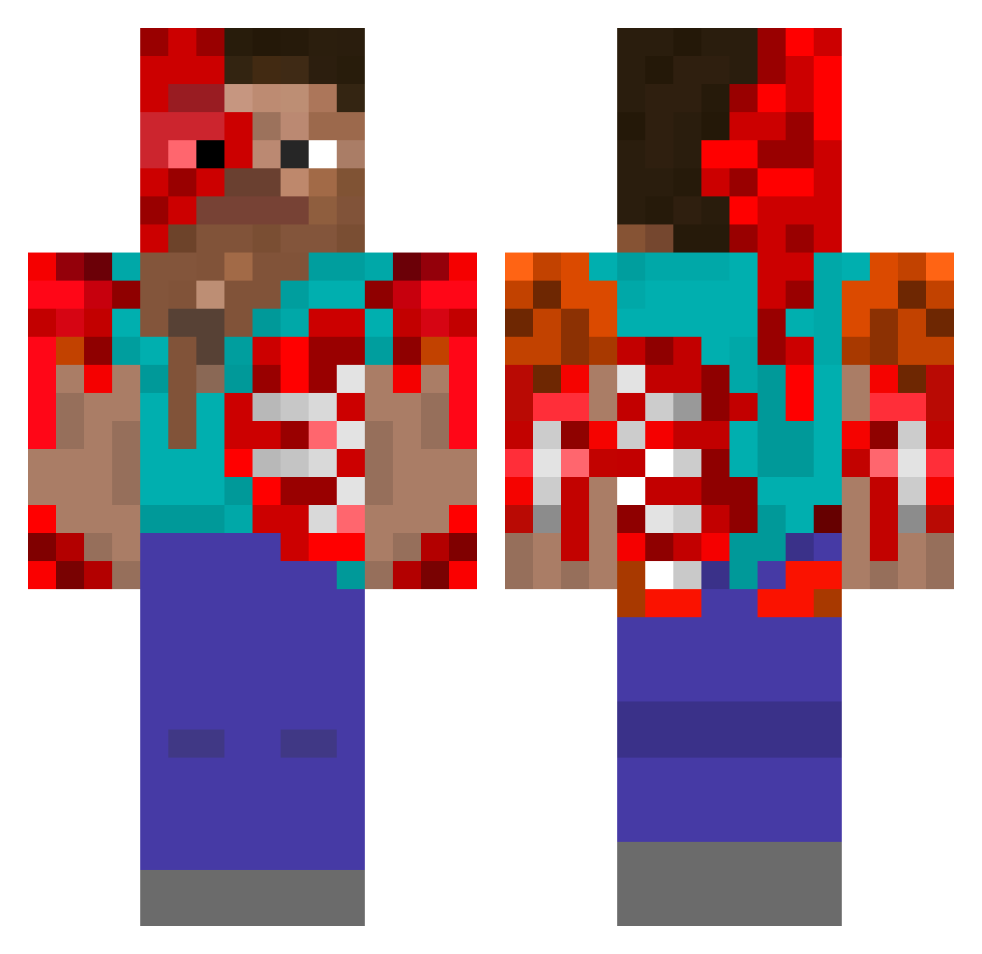 DaisyKin06 Minecraft skin, front and back view