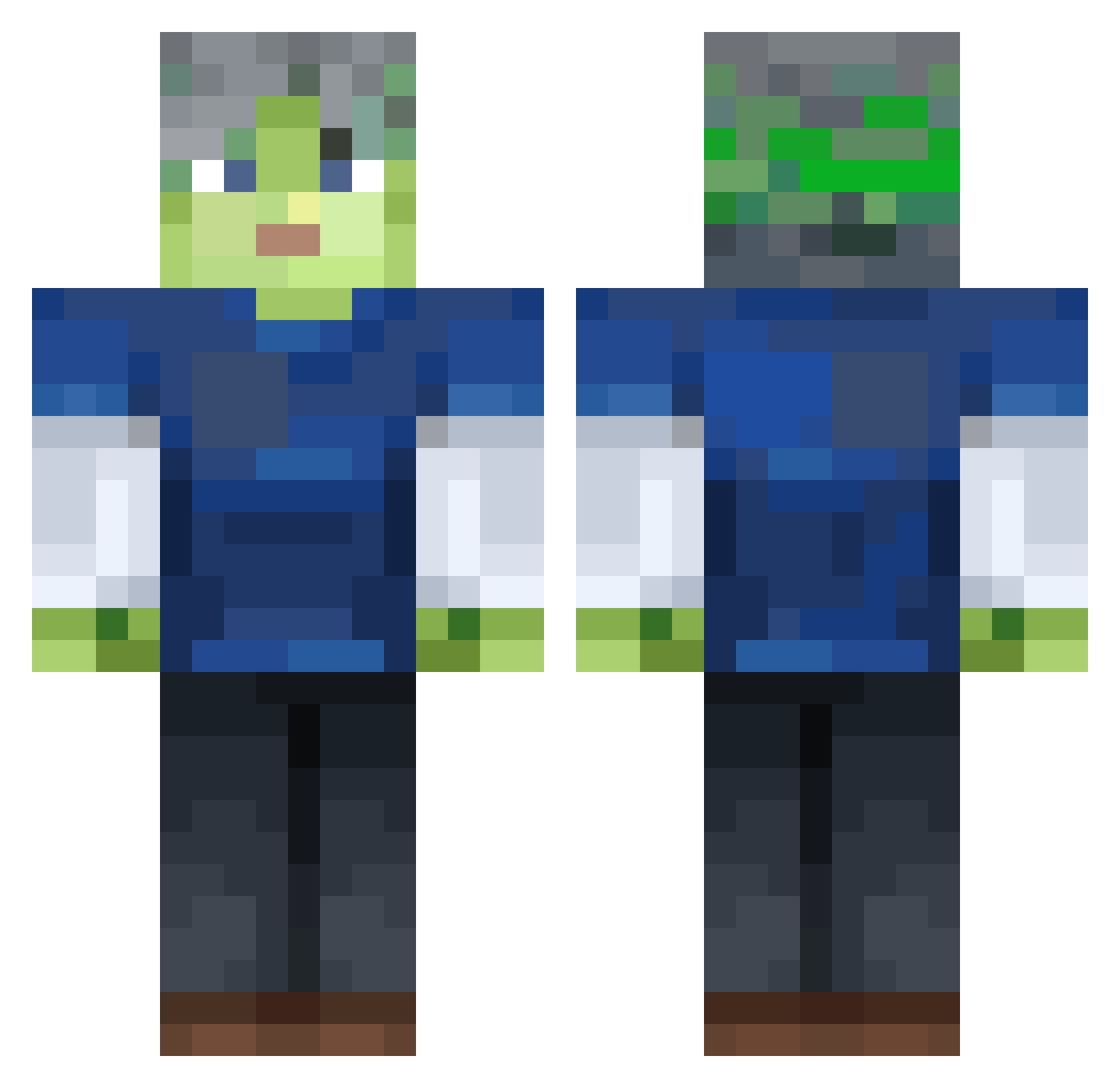 Kearass Minecraft skin, front and back view