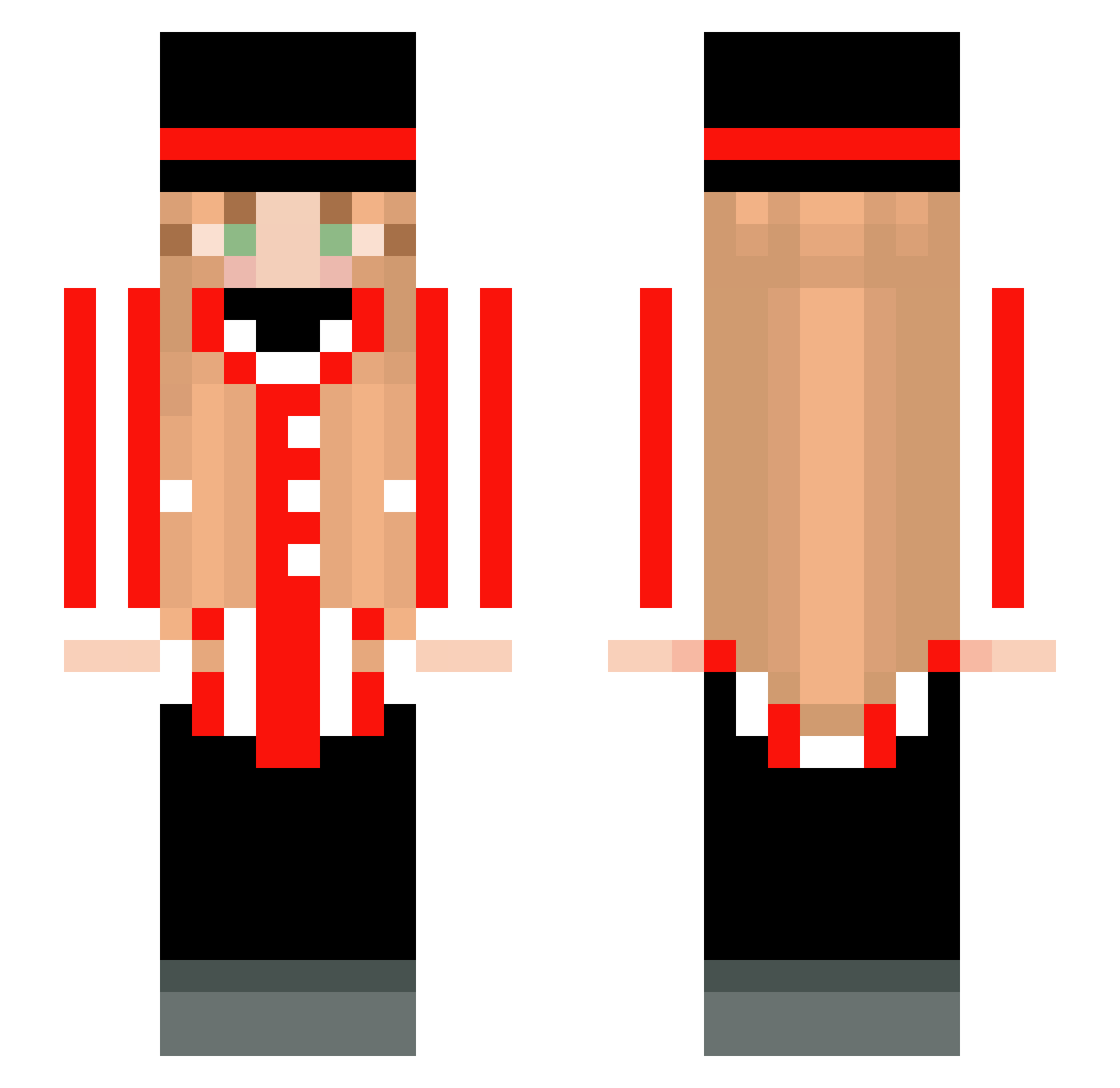 Squlci Minecraft skin, front and back view