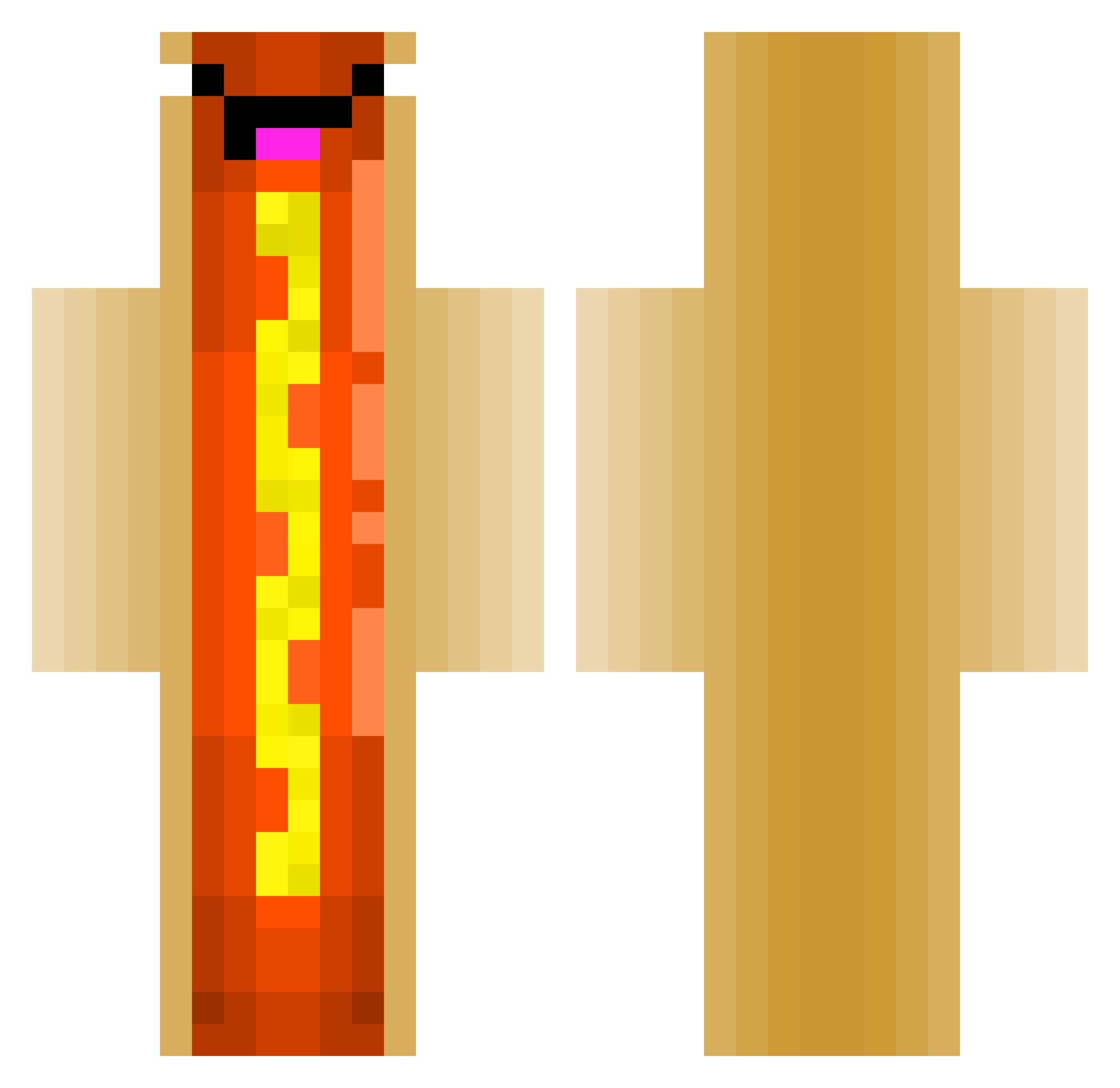 Santinostraight Minecraft skin, front and back view