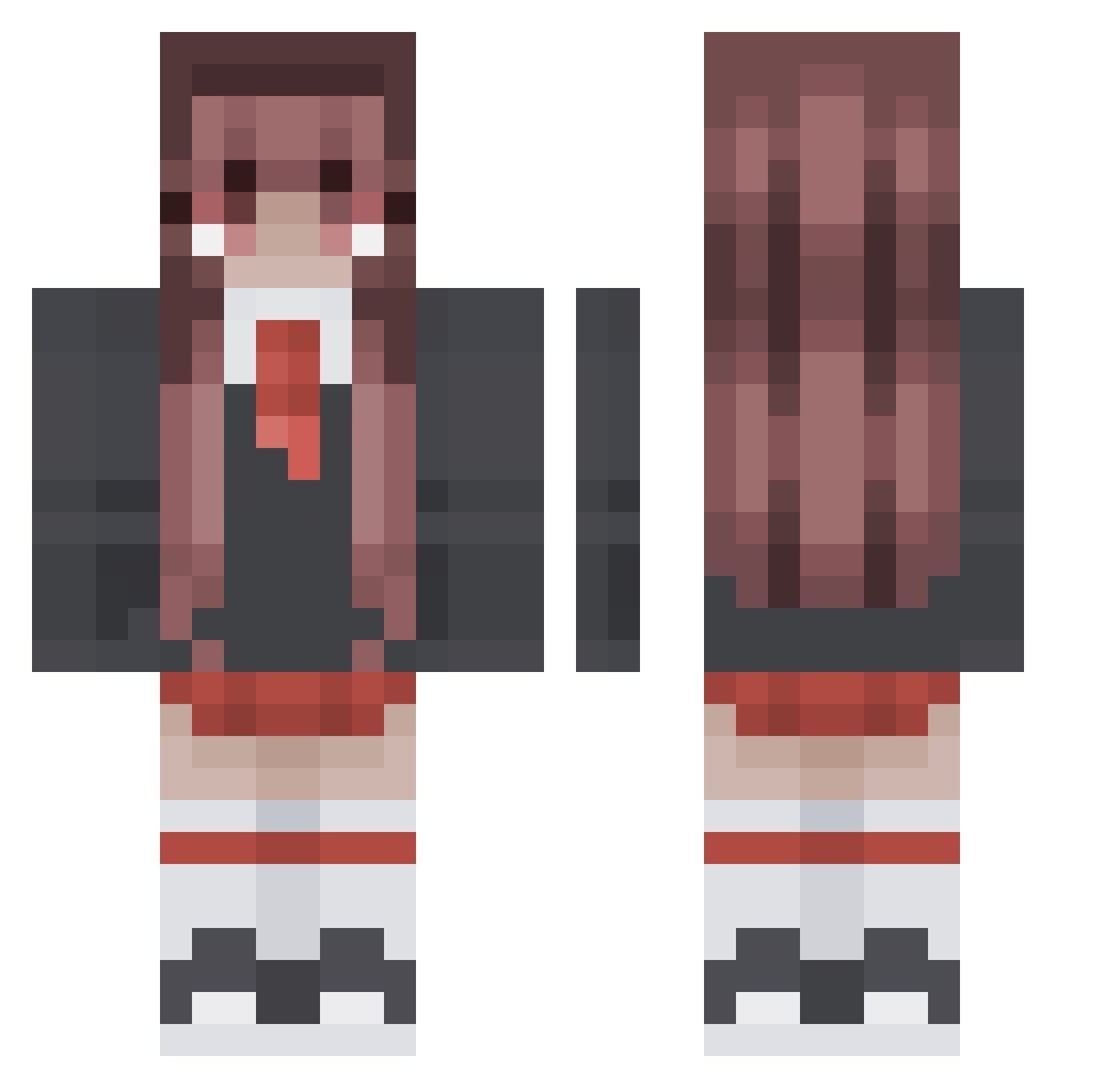 Raler8 Minecraft skin, front and back view