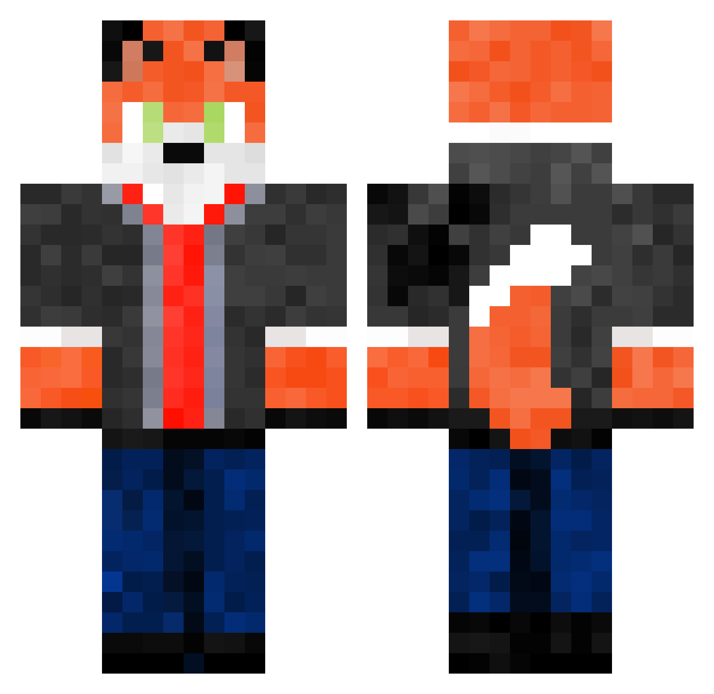 Quatomicz Minecraft skin, front and back view