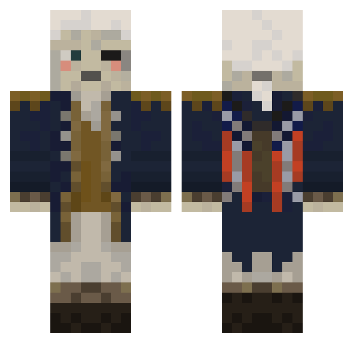 Bouset_ Minecraft skin, front and back view