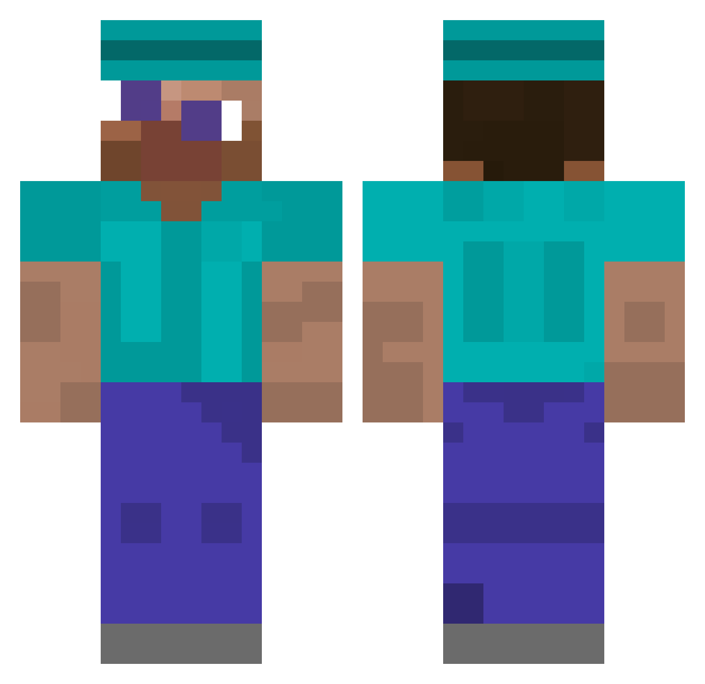 wried Minecraft skin, front and back view