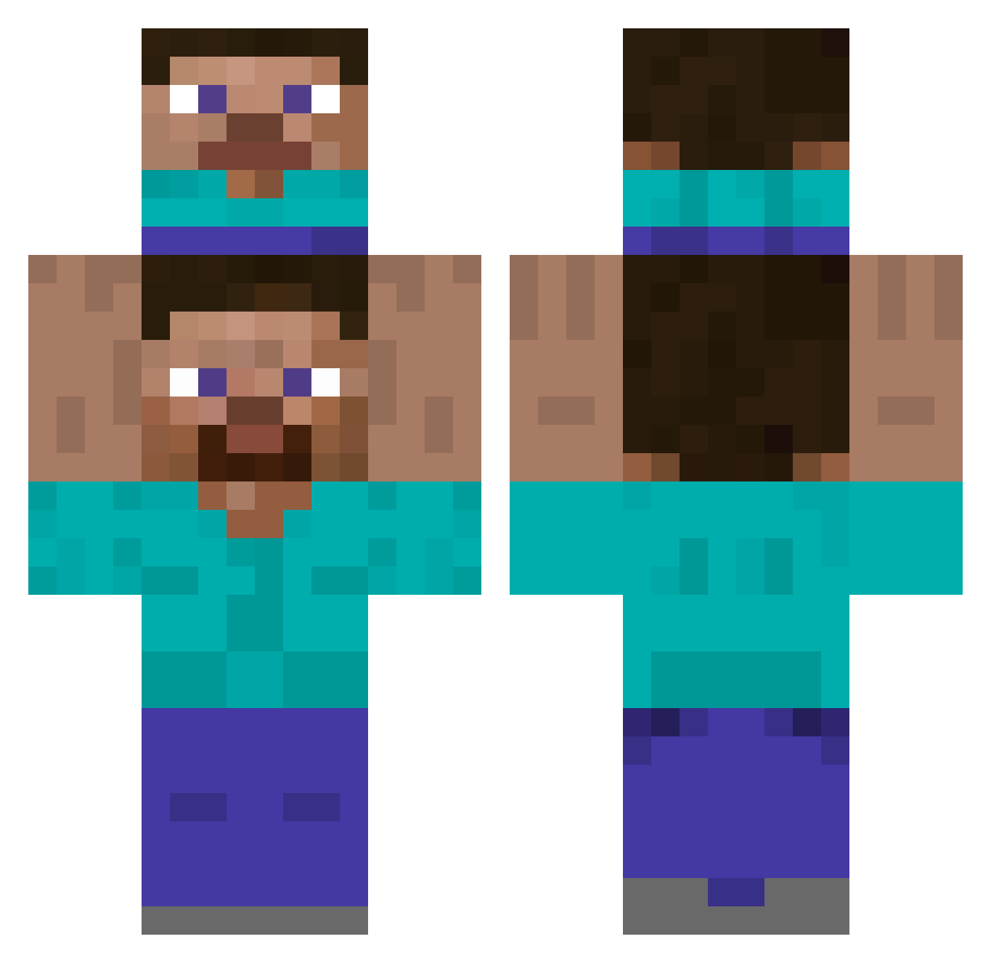 Tiopayoo Minecraft skin, front and back view
