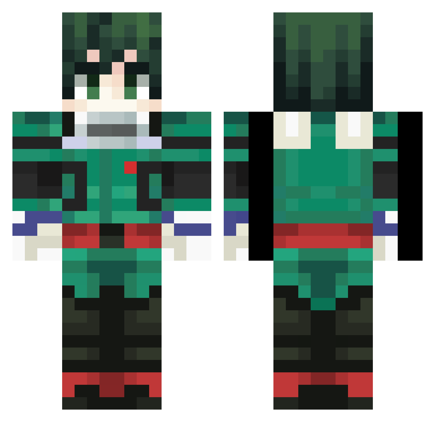 Stunko Minecraft skin, front and back view
