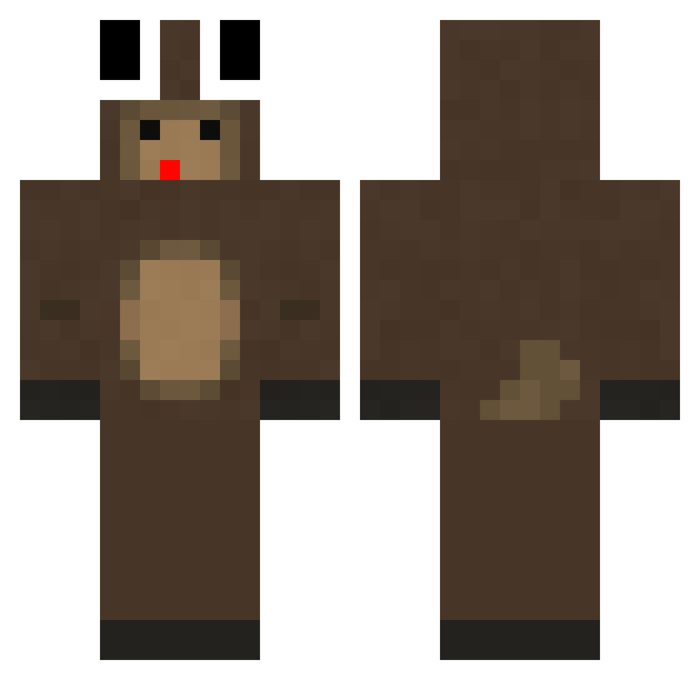 monster0214 Minecraft skin, front and back view
