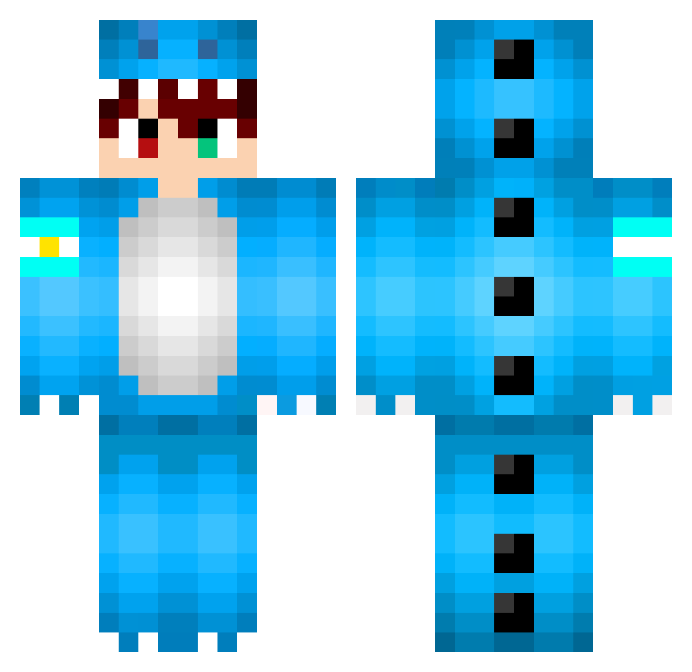turnlights Minecraft skin, front and back view