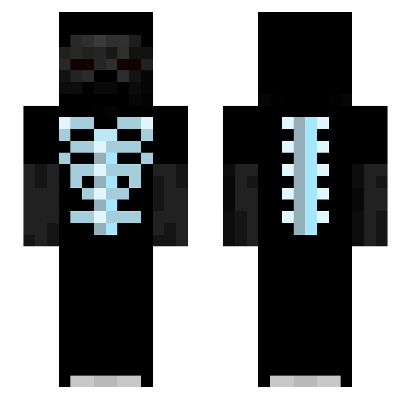 Tobefast Minecraft skin, front and back view