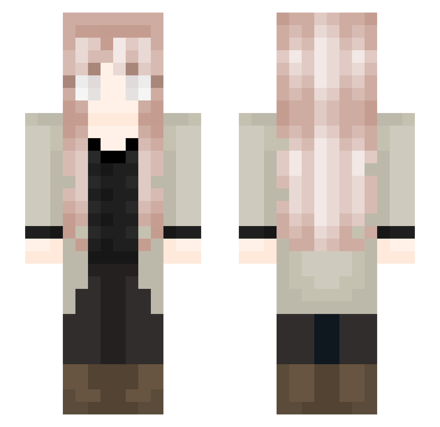 friendly_demo Minecraft skin, front and back view