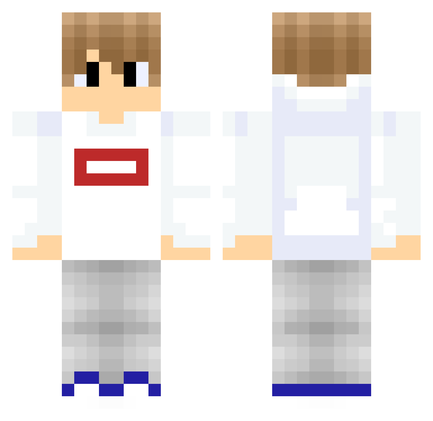 ThorMayoral Minecraft skin, front and back view