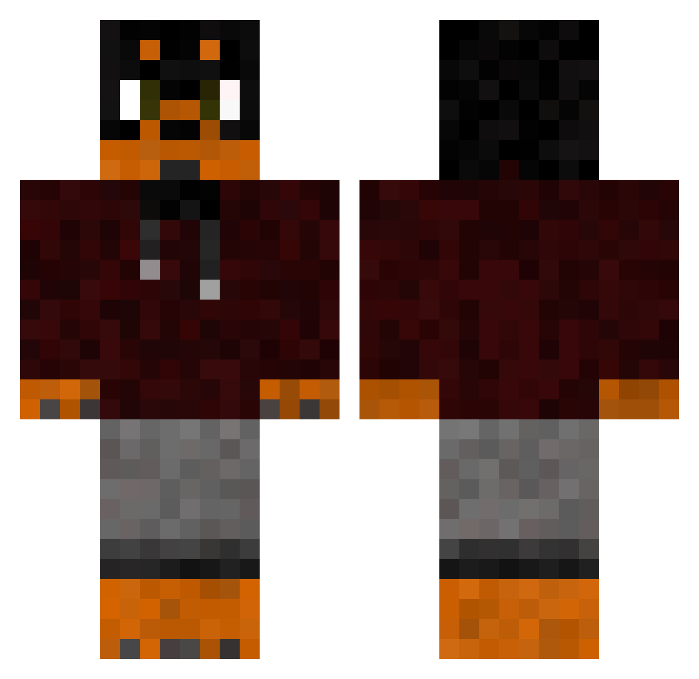 Rark1007 Minecraft skin, front and back view