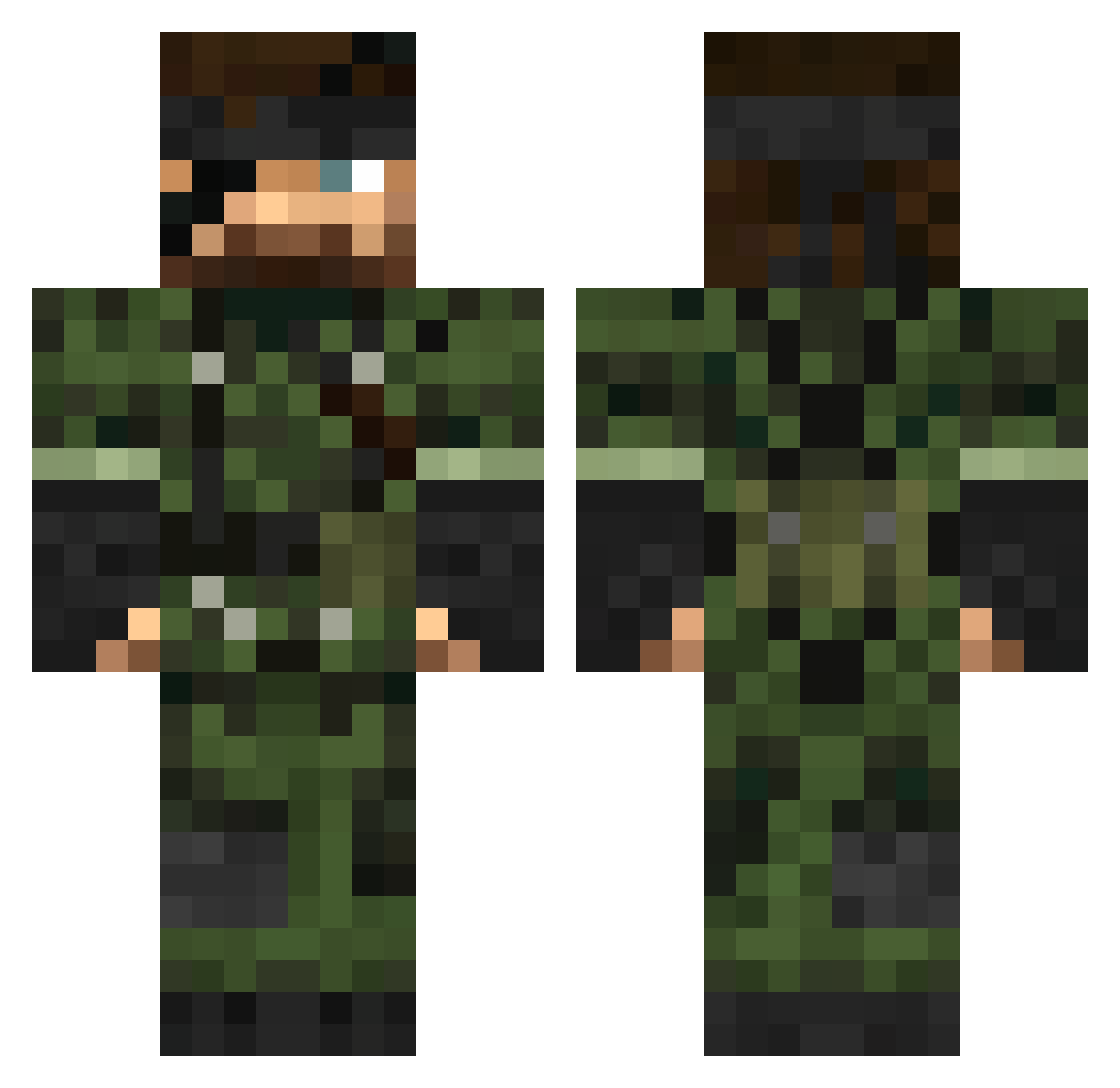 mosaric Minecraft skin, front and back view