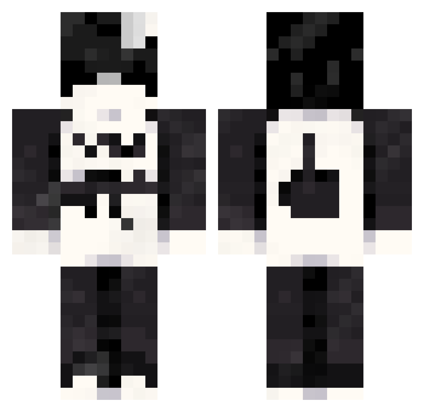 venpe Minecraft skin, front and back view