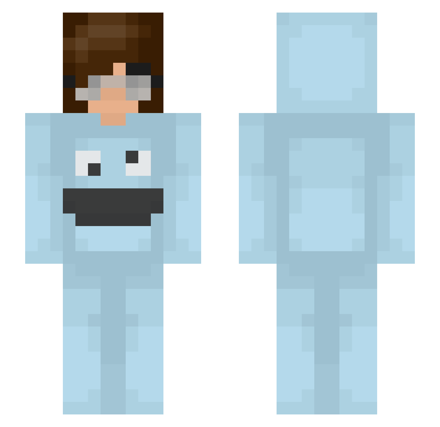 Hexahedrons Minecraft skin, front and back view