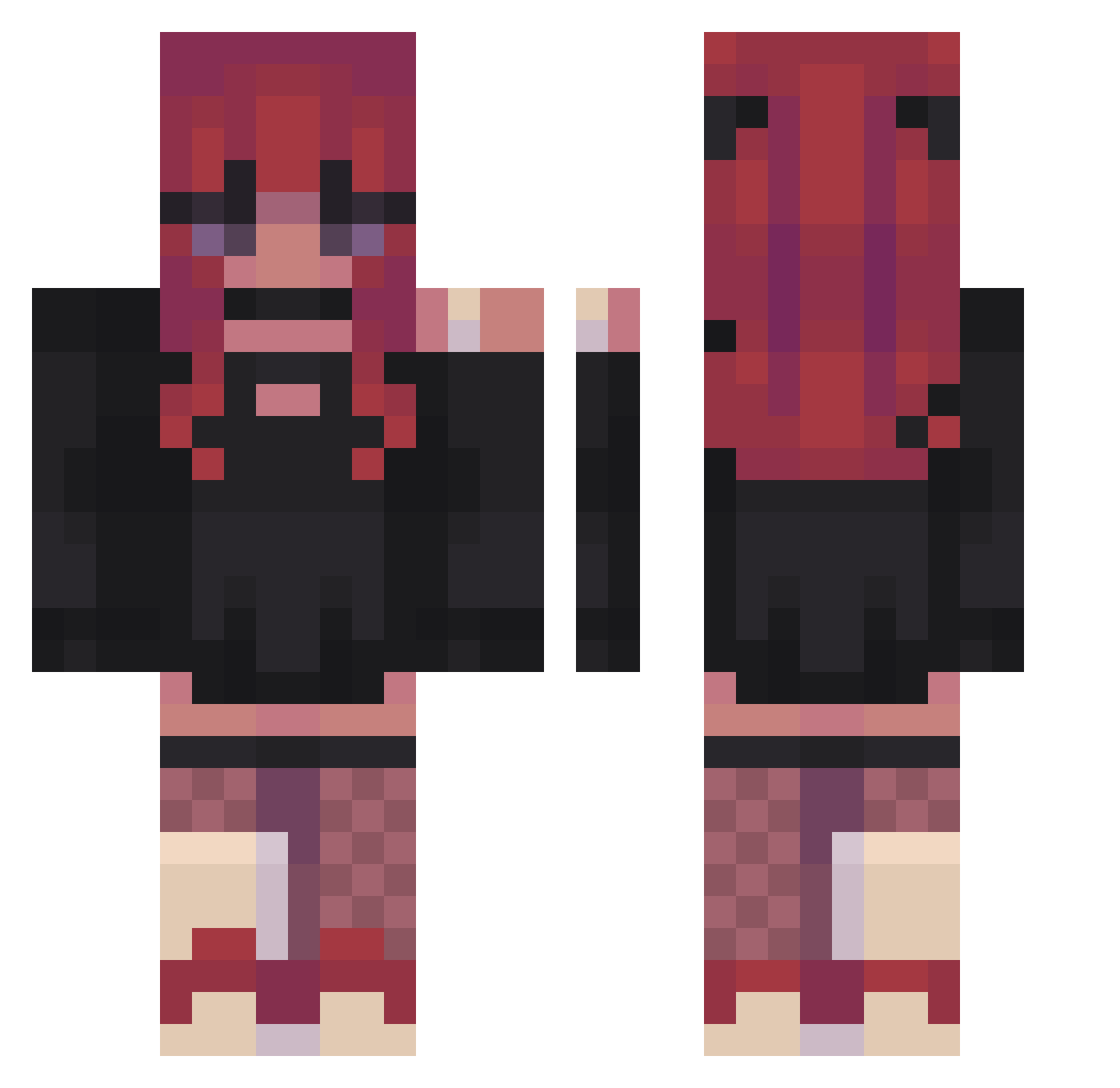 EliseLea43 Minecraft skin, front and back view