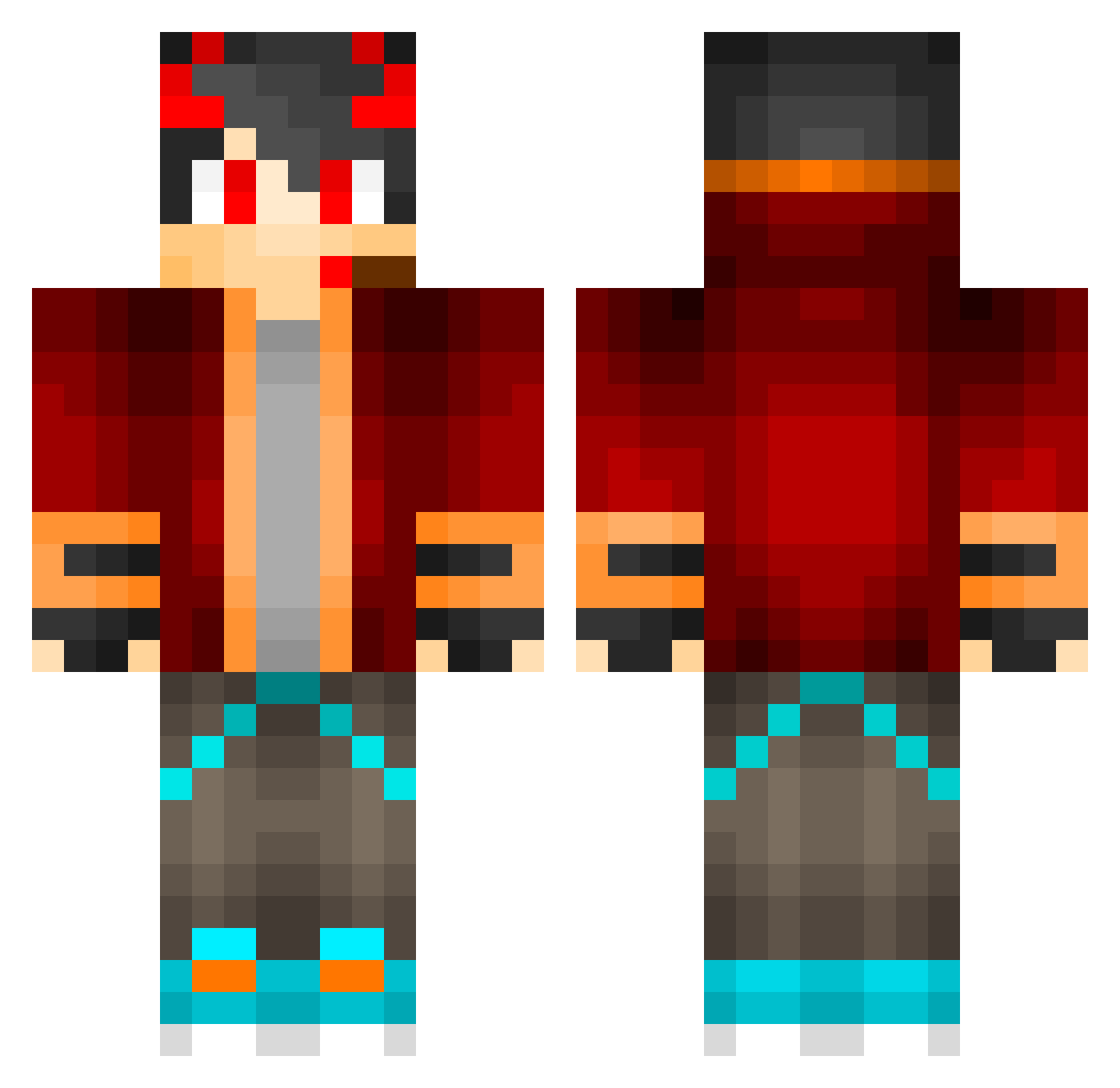solonaras Minecraft skin, front and back view