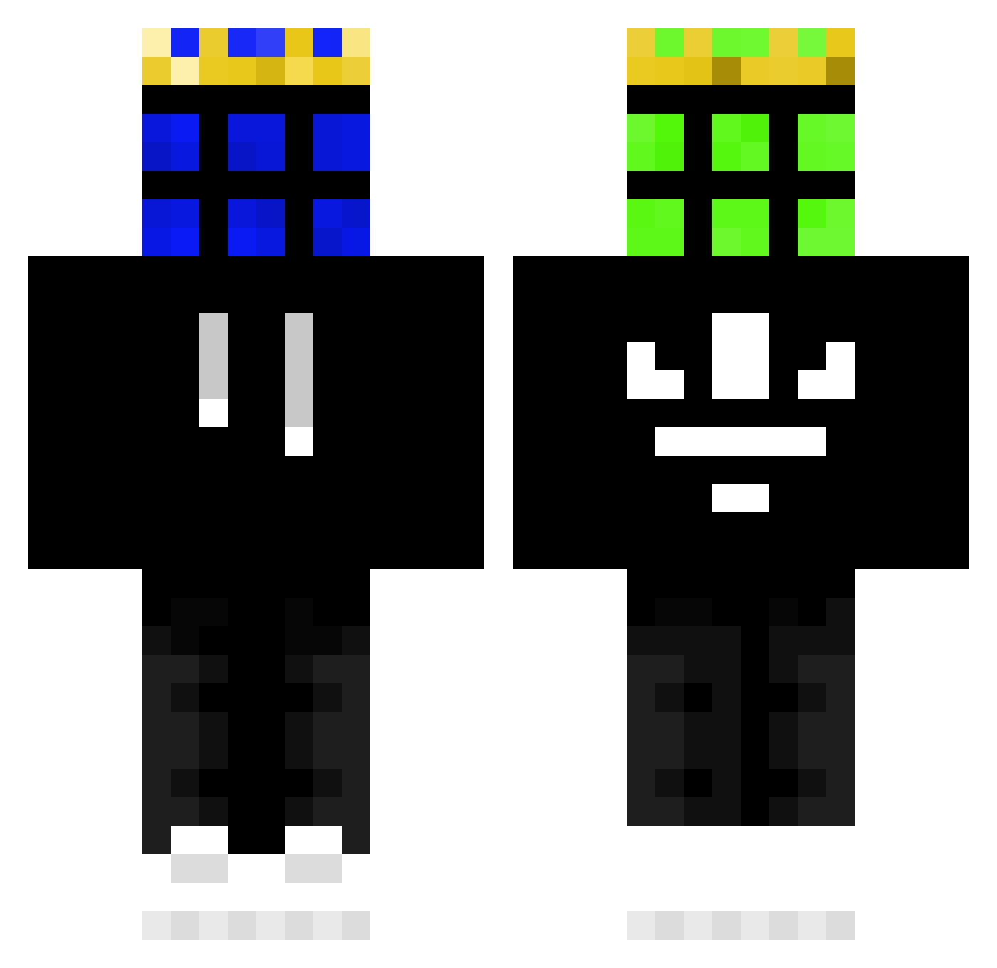 Zaltox17 Minecraft skin, front and back view