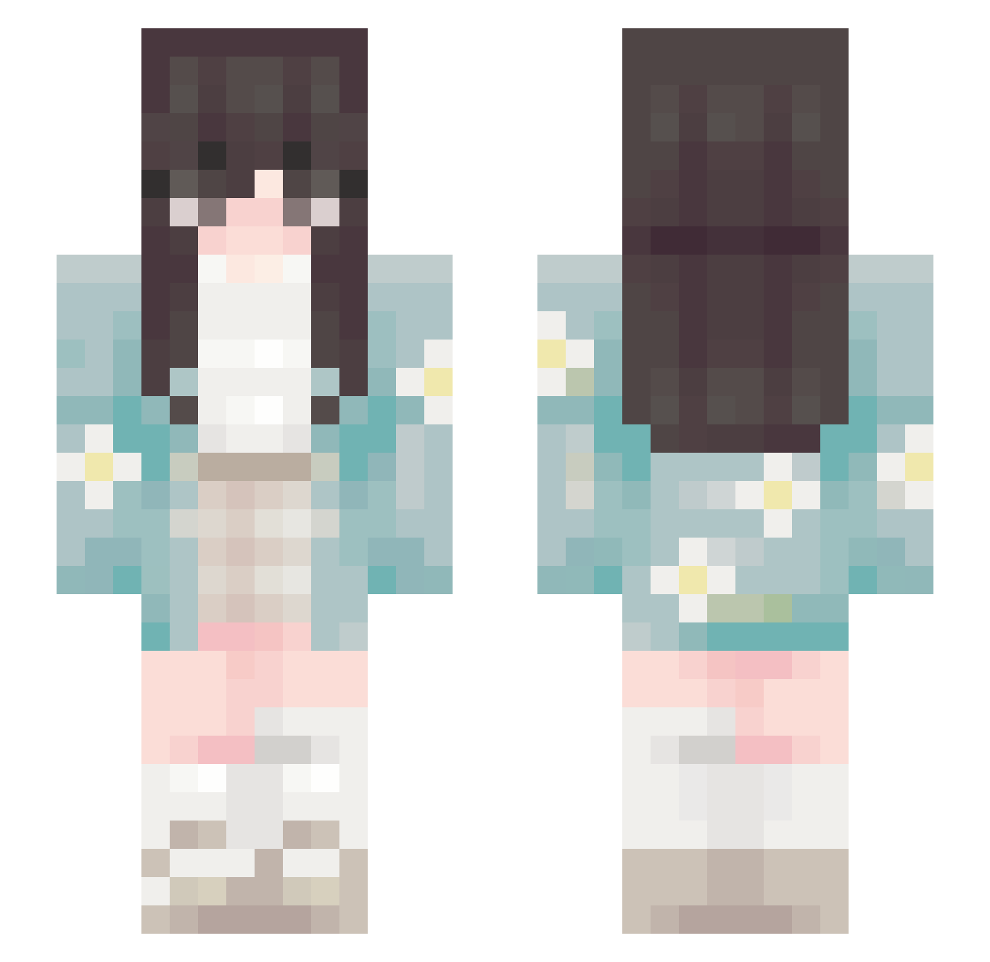 Wahdisky Minecraft skin, front and back view