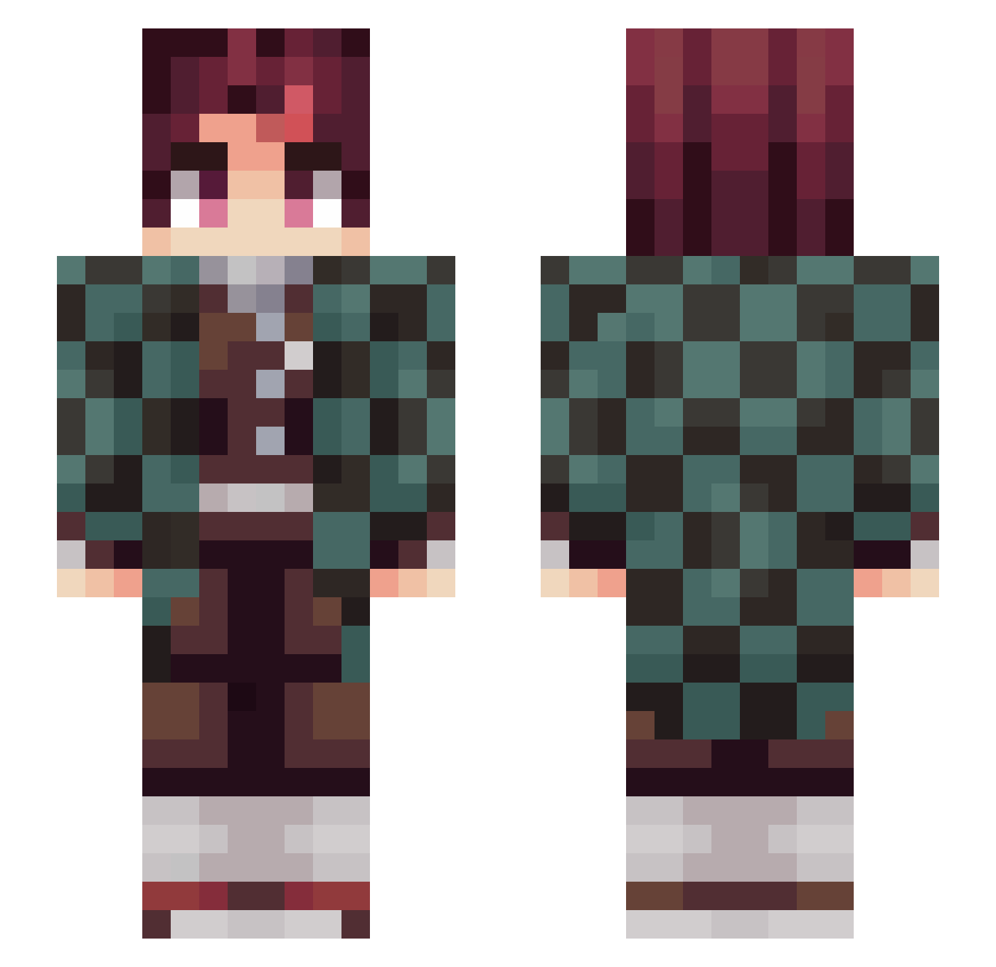 EchantillonII Minecraft skin, front and back view