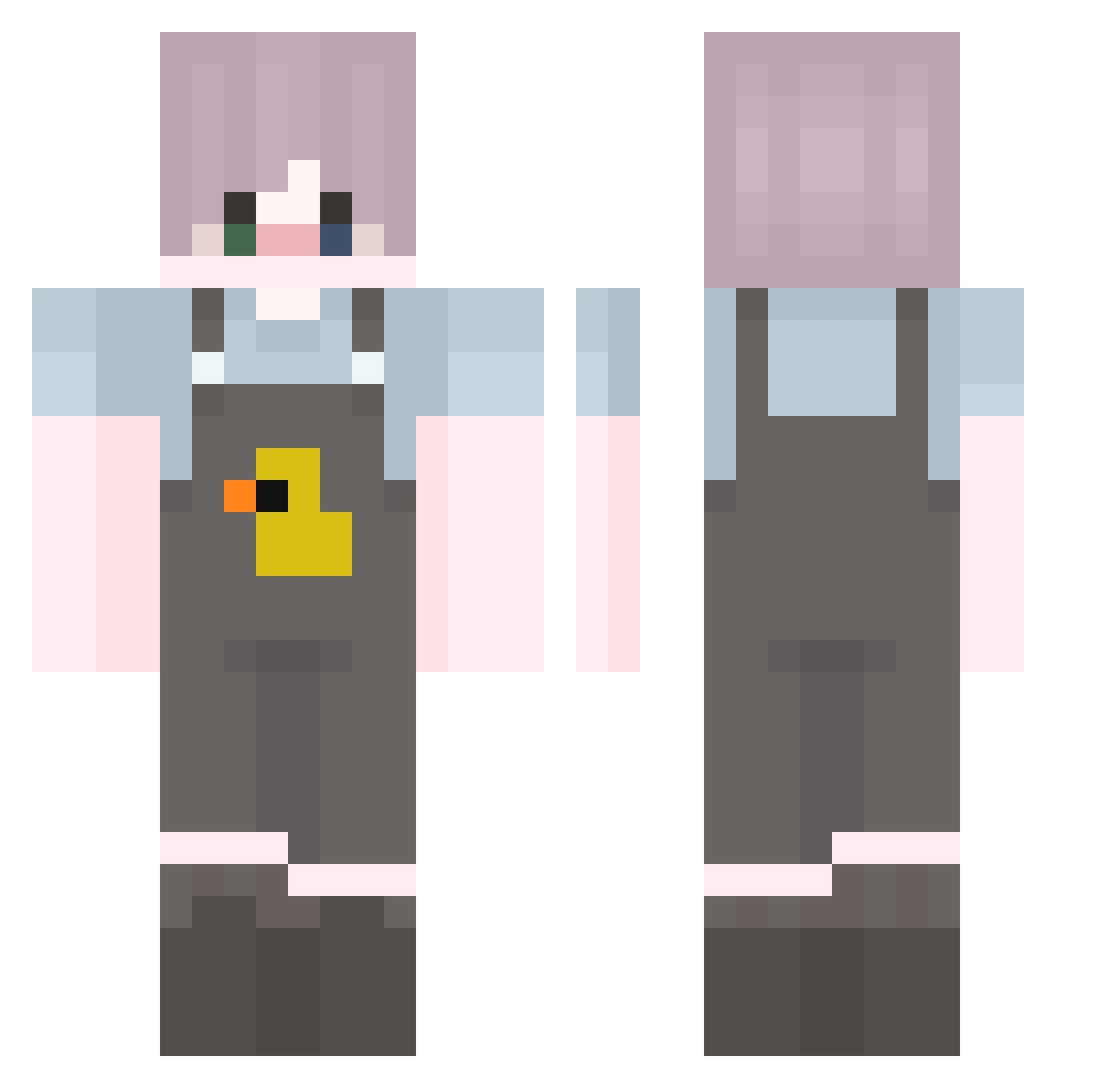 TacerBey Minecraft skin, front and back view