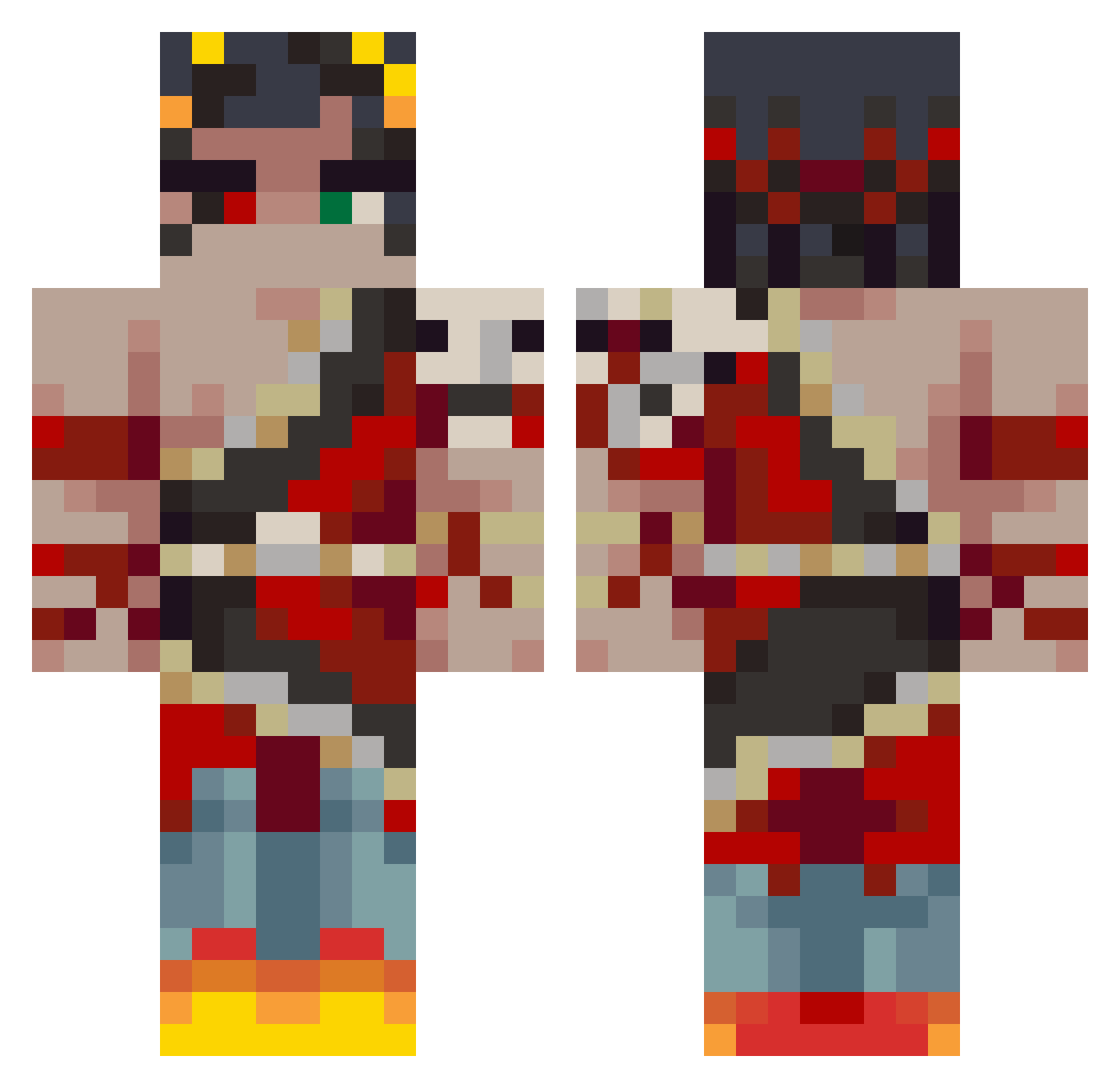 DollSeuMiguinho Minecraft skin, front and back view