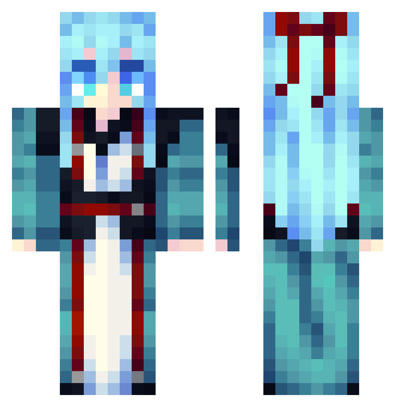 _Night_Day_ Minecraft skin, front and back view