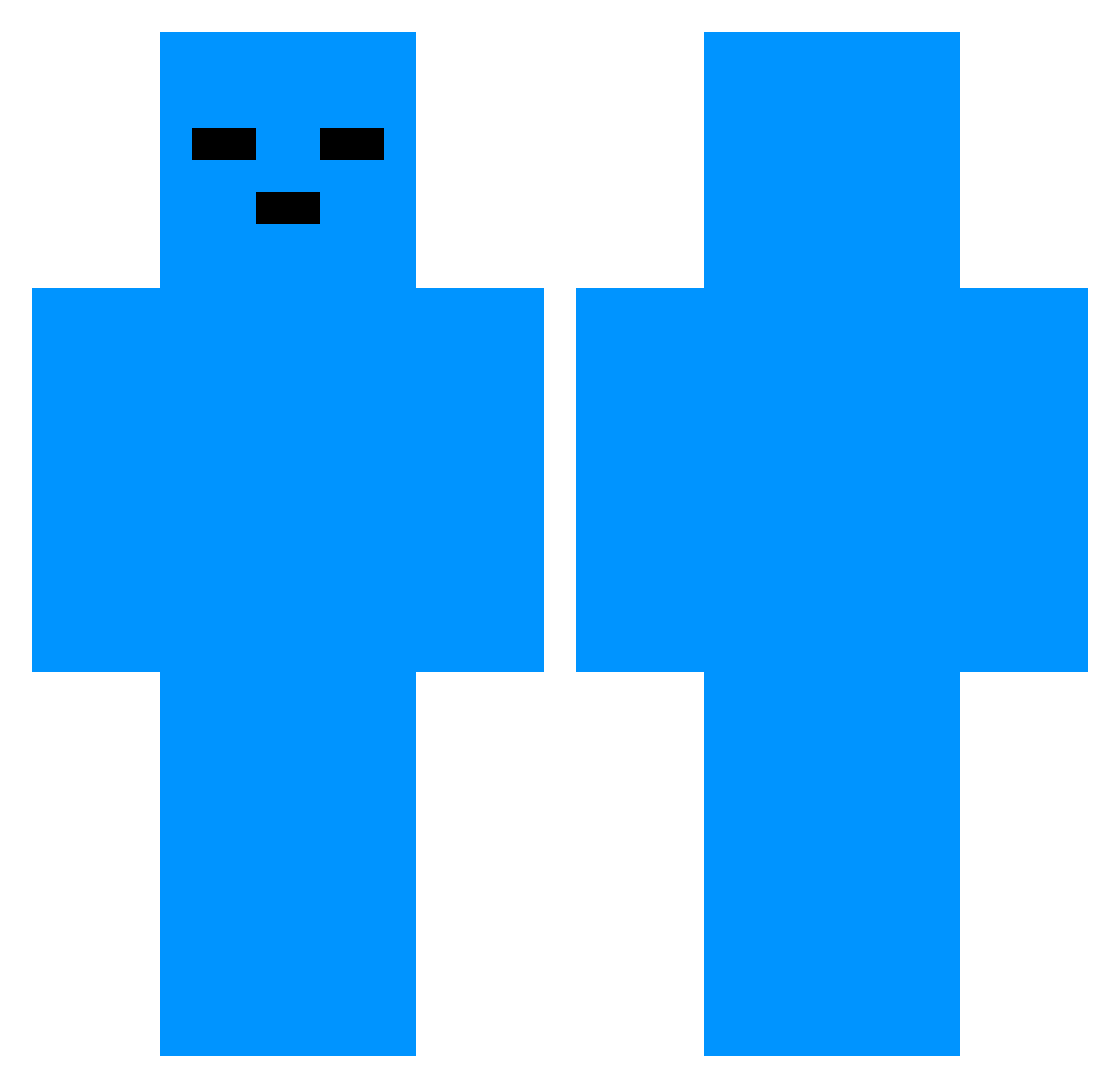 T__D Minecraft skin, front and back view