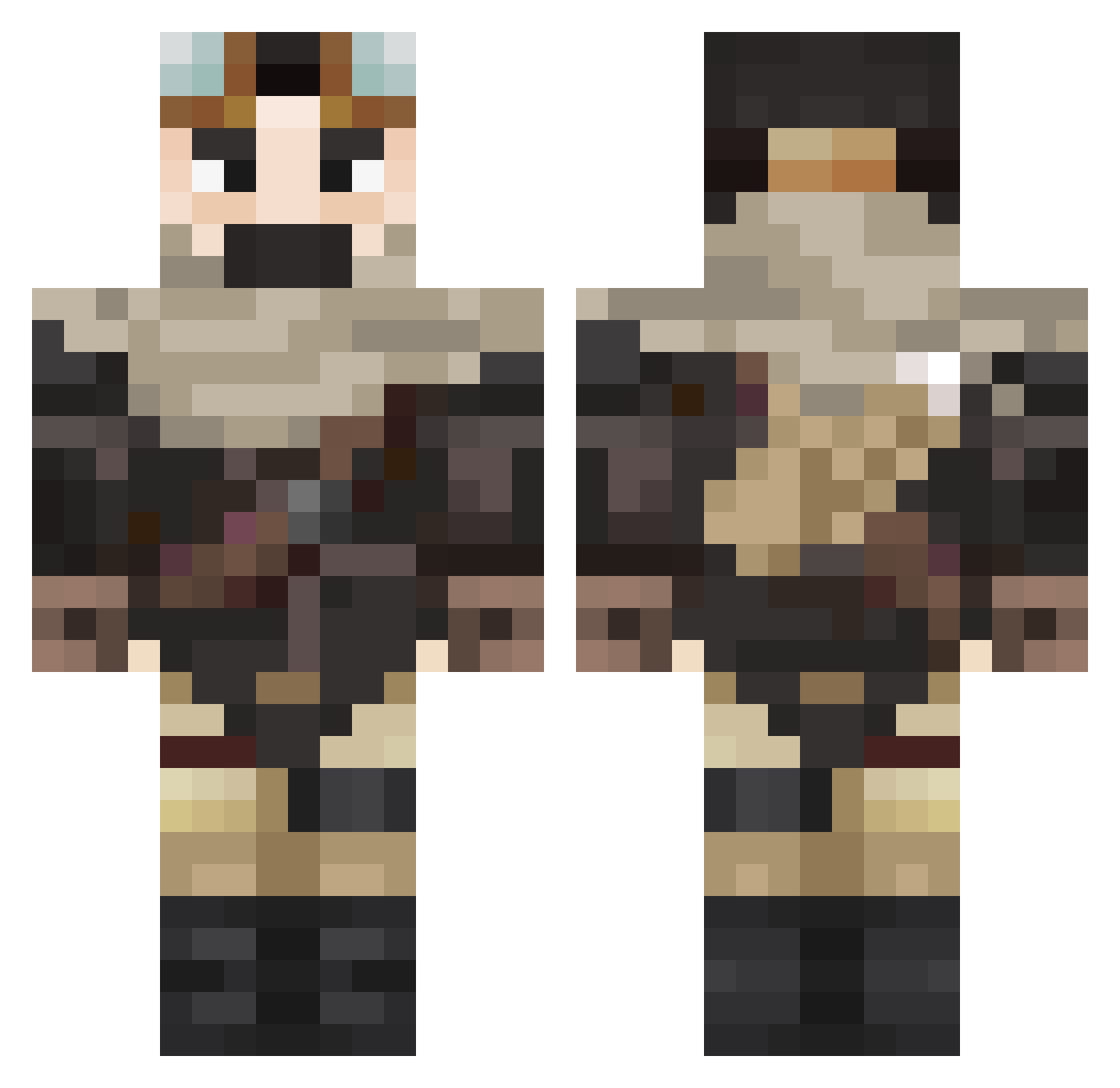 Jocabobreii Minecraft skin, front and back view