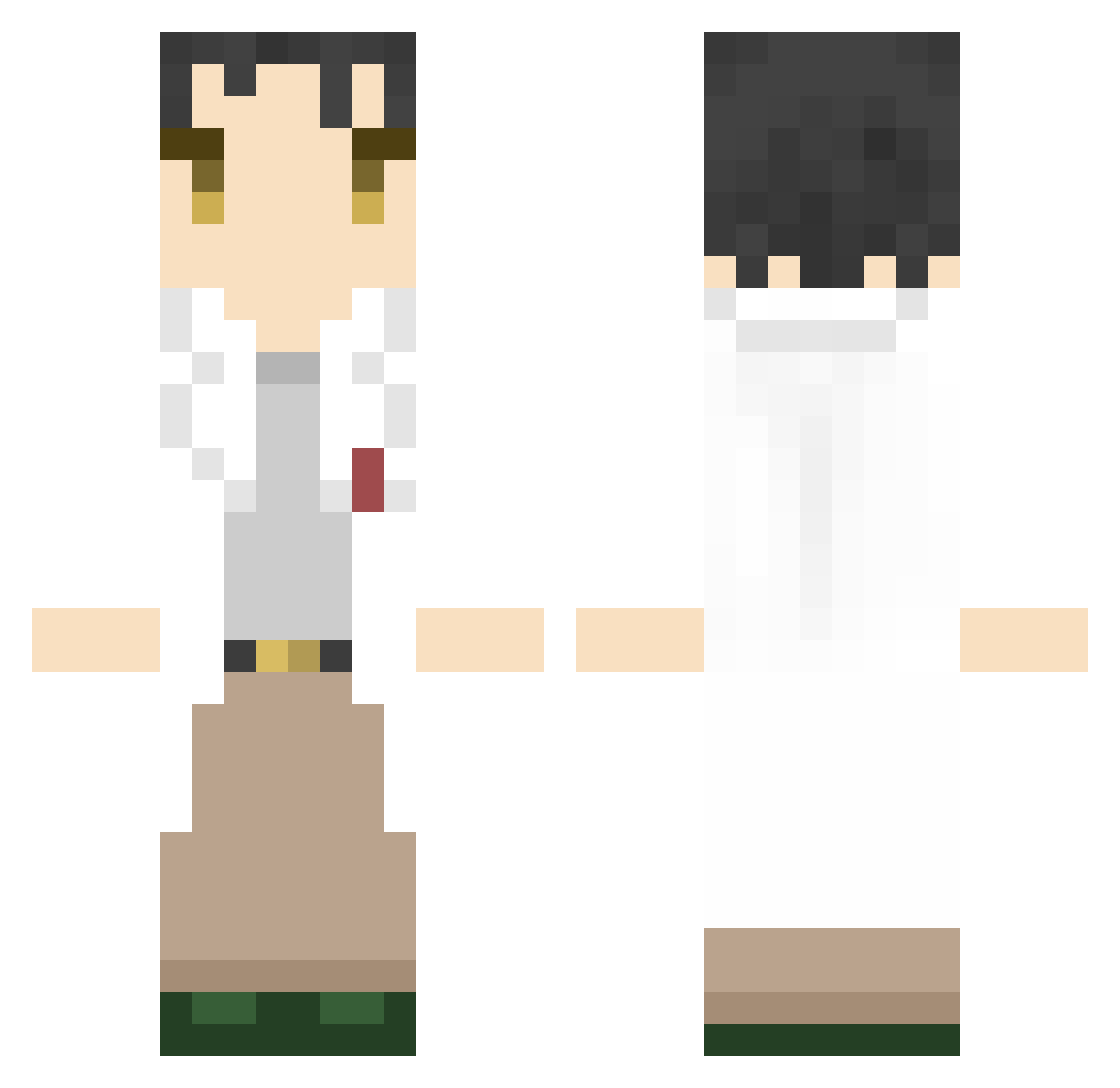 theologian Minecraft skin, front and back view